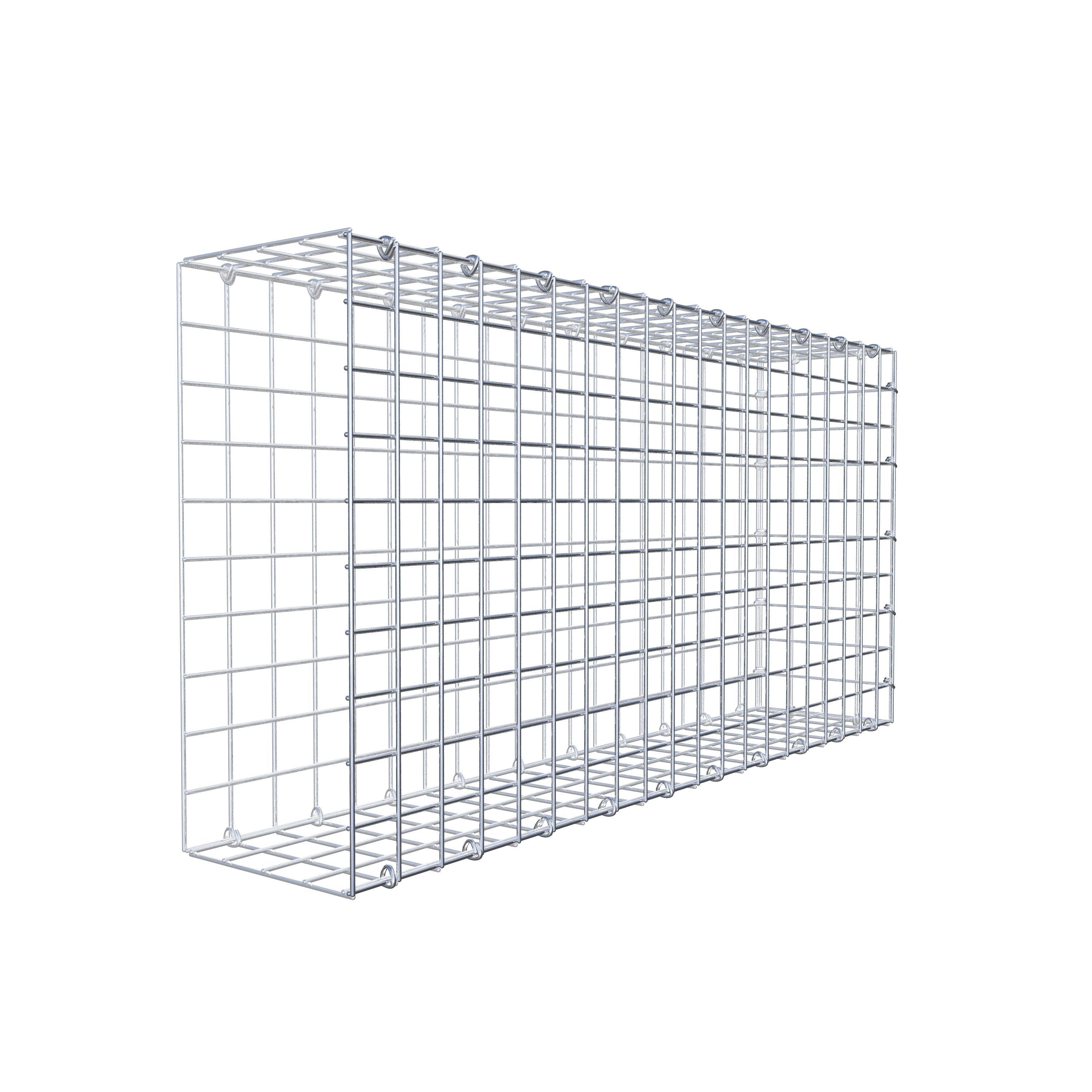 Typ 2 påbyggnadsgabion 100 cm x 50 cm x 20 cm (L x H x D), maskstorlek 5 cm x 5 cm, C-ring