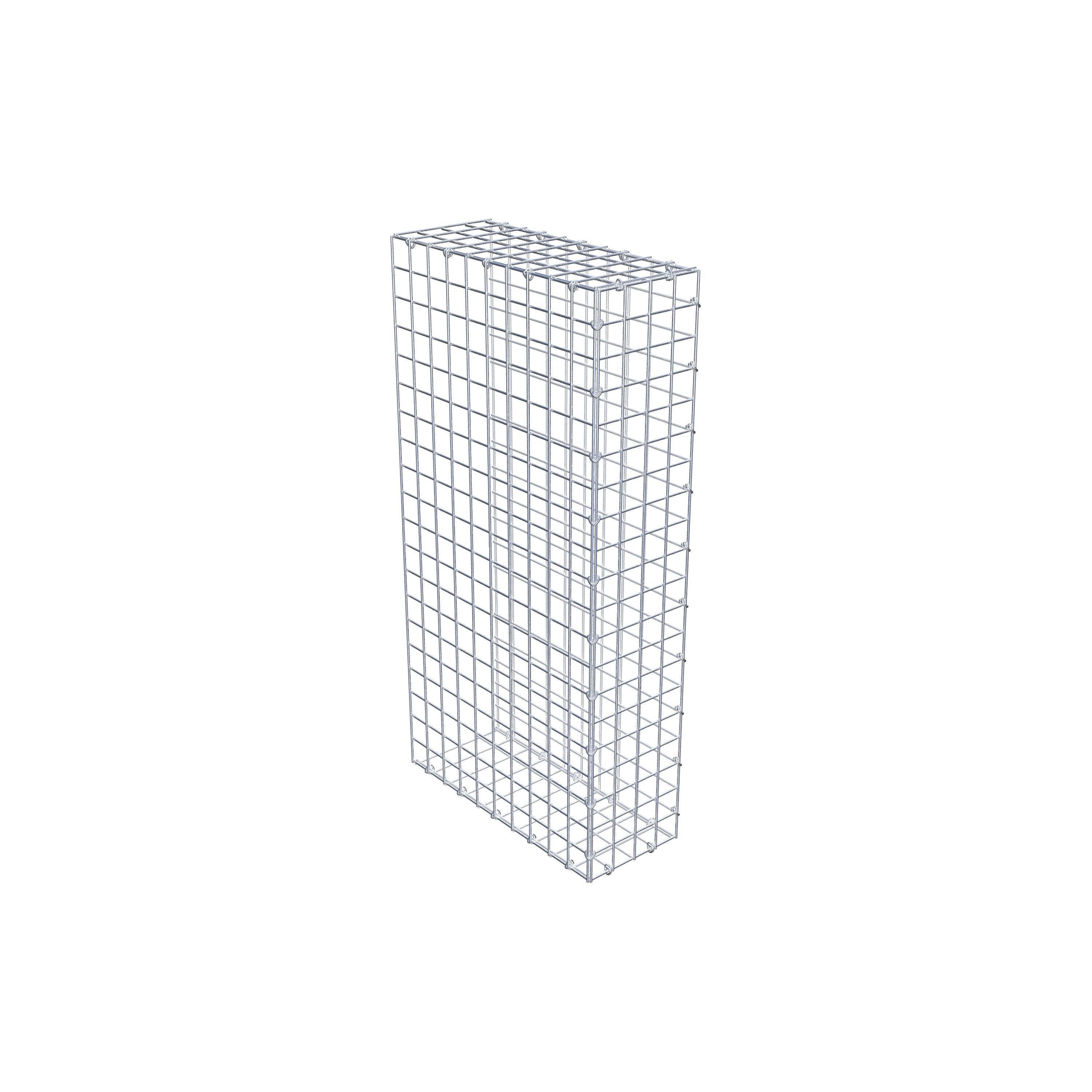 Typ 2 påbyggnadsgabion 100 cm x 50 cm x 20 cm (L x H x D), maskstorlek 5 cm x 5 cm, C-ring