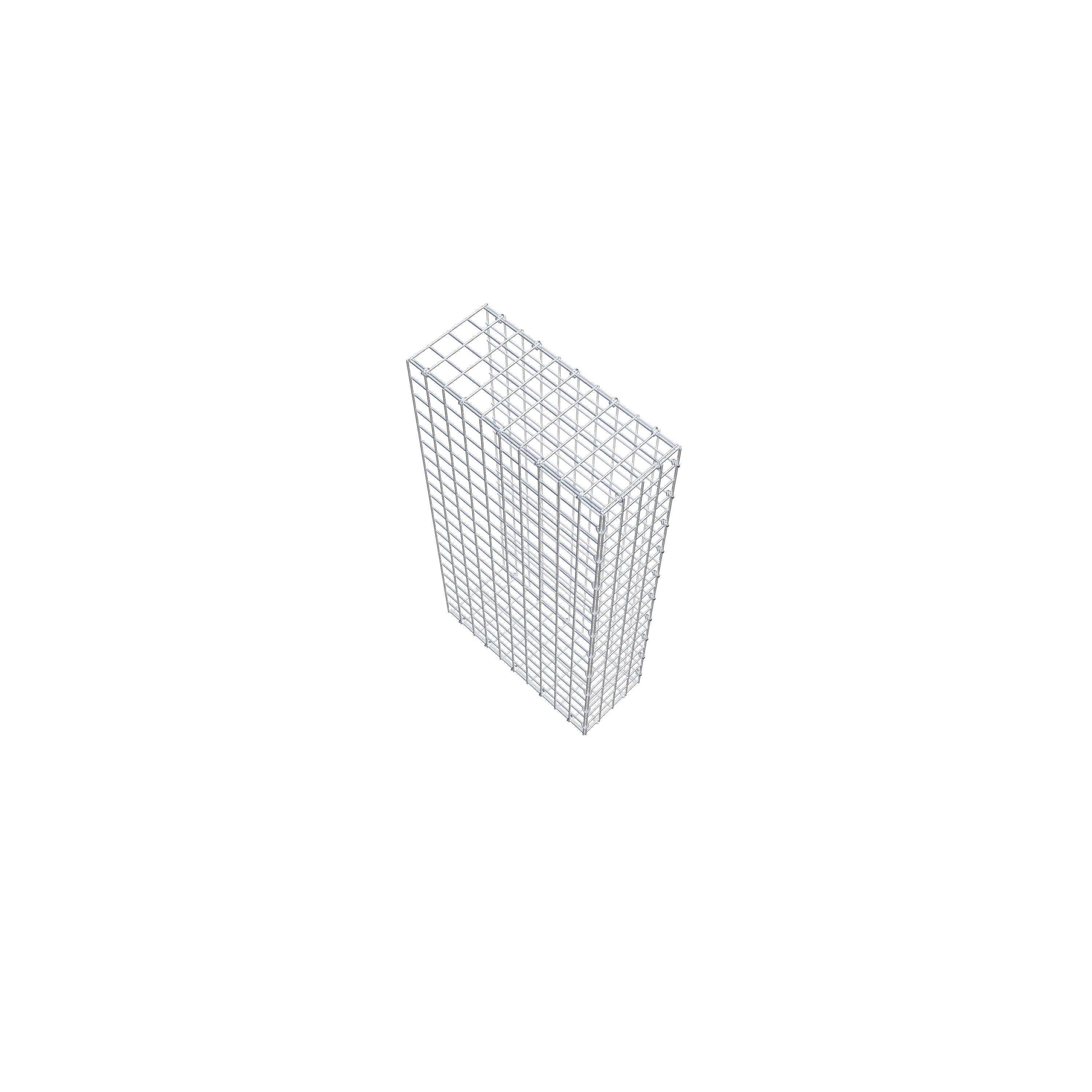 Typ 2 påbyggnadsgabion 100 cm x 50 cm x 20 cm (L x H x D), maskstorlek 5 cm x 5 cm, C-ring