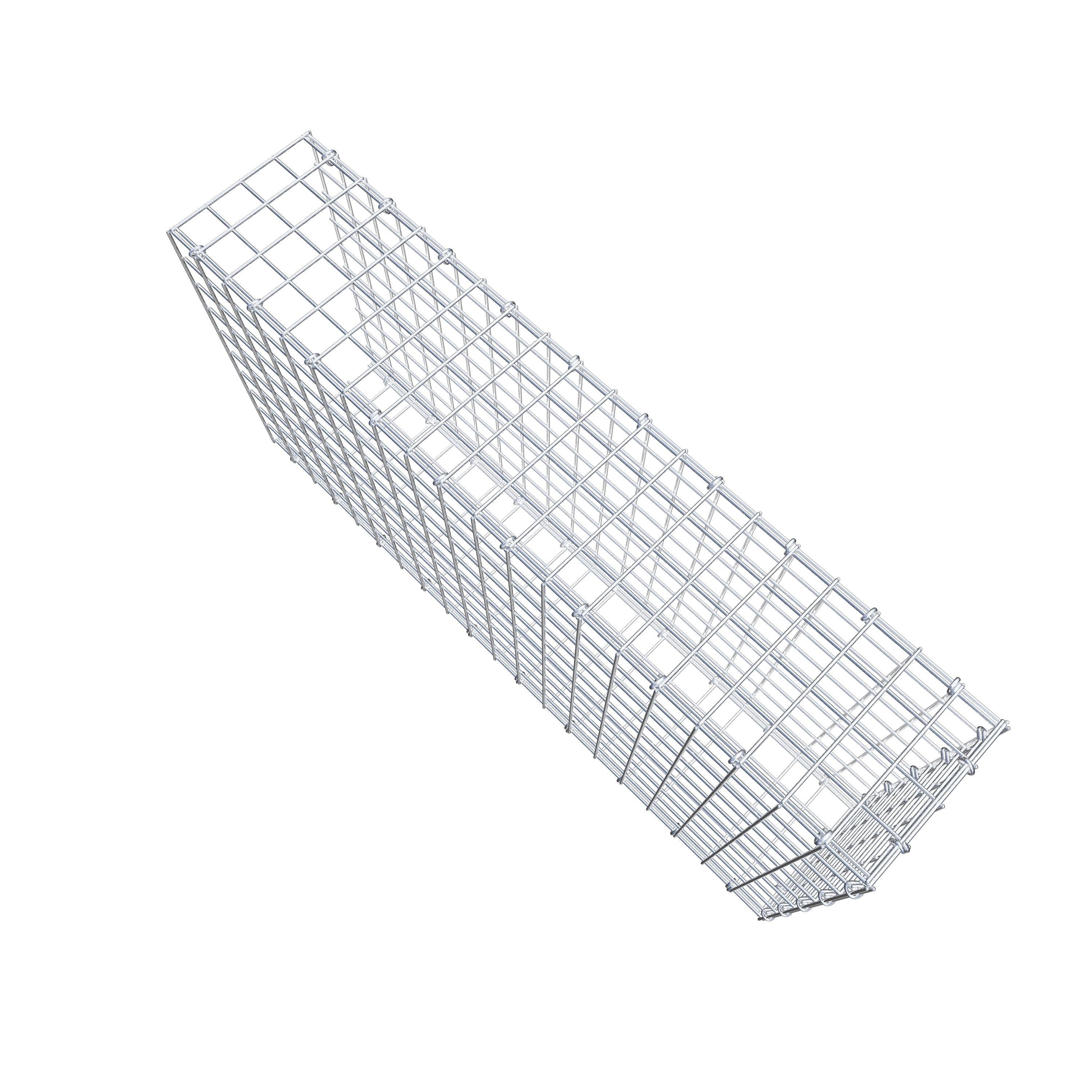 Typ 2 påbyggnadsgabion 100 cm x 50 cm x 20 cm (L x H x D), maskstorlek 5 cm x 5 cm, C-ring