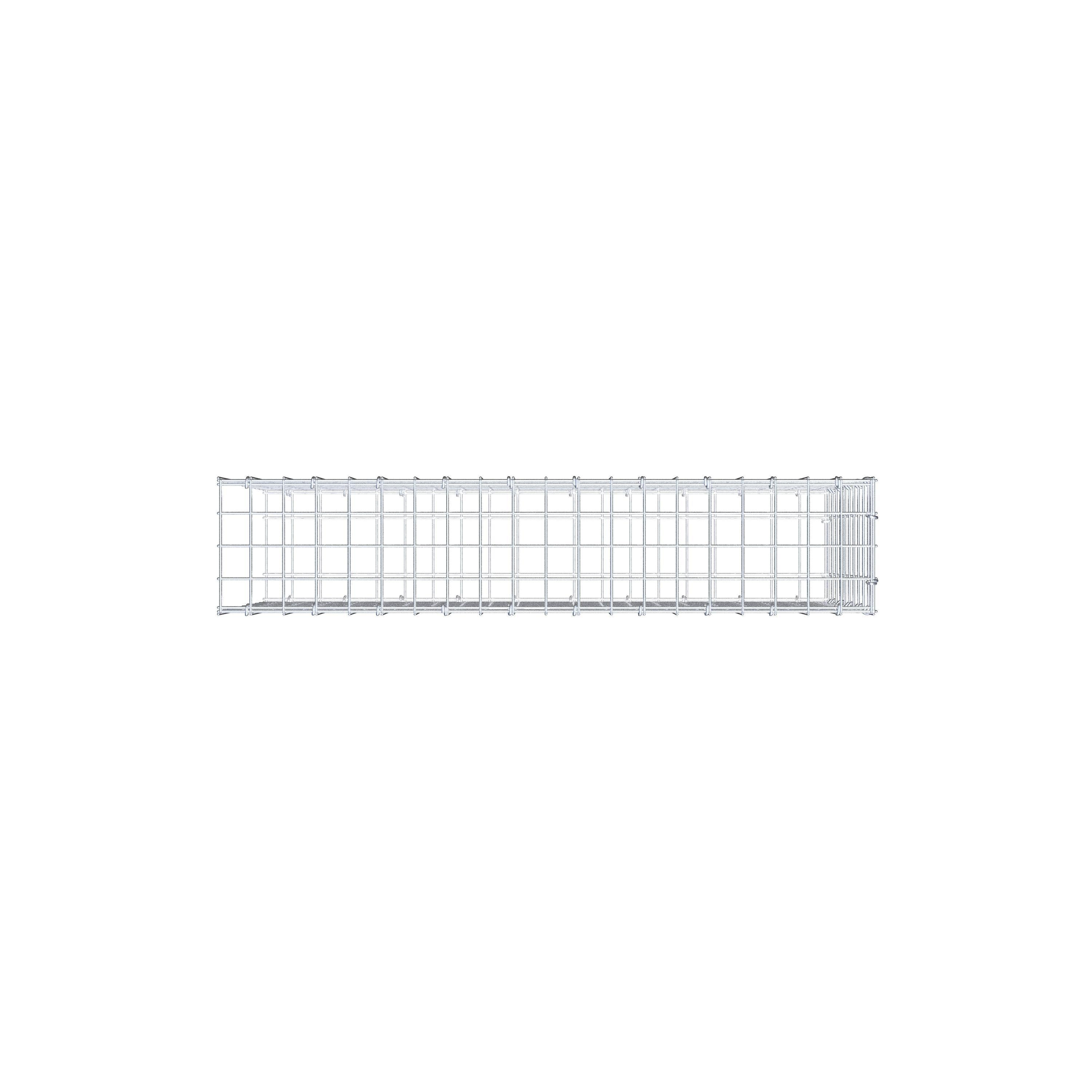 Typ 2 påbyggnadsgabion 100 cm x 50 cm x 20 cm (L x H x D), maskstorlek 5 cm x 5 cm, C-ring