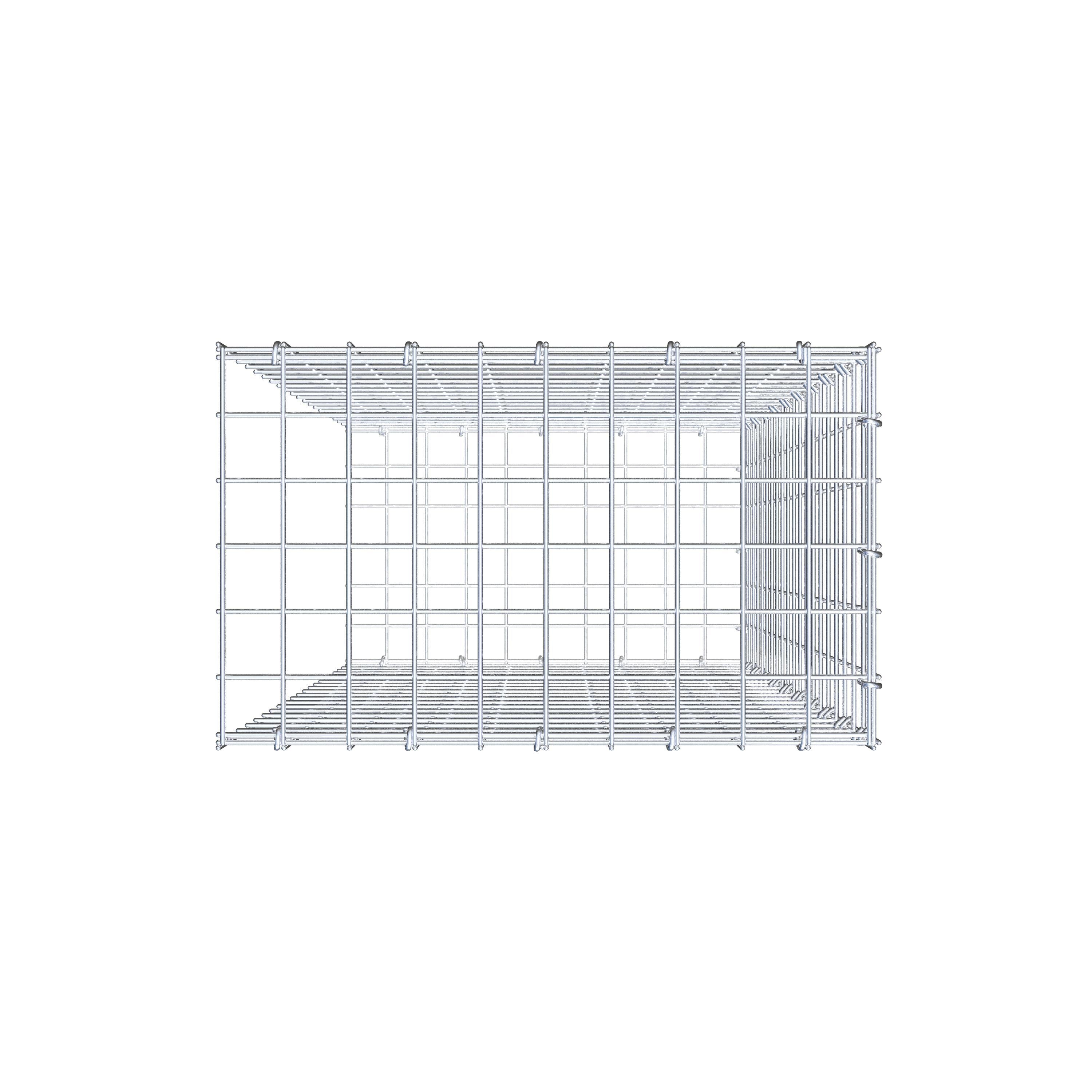 Bevestigbare schanskorf type 2 100 cm x 50 cm x 30 cm (L x H x D), maaswijdte 5 cm x 5 cm, C-ring