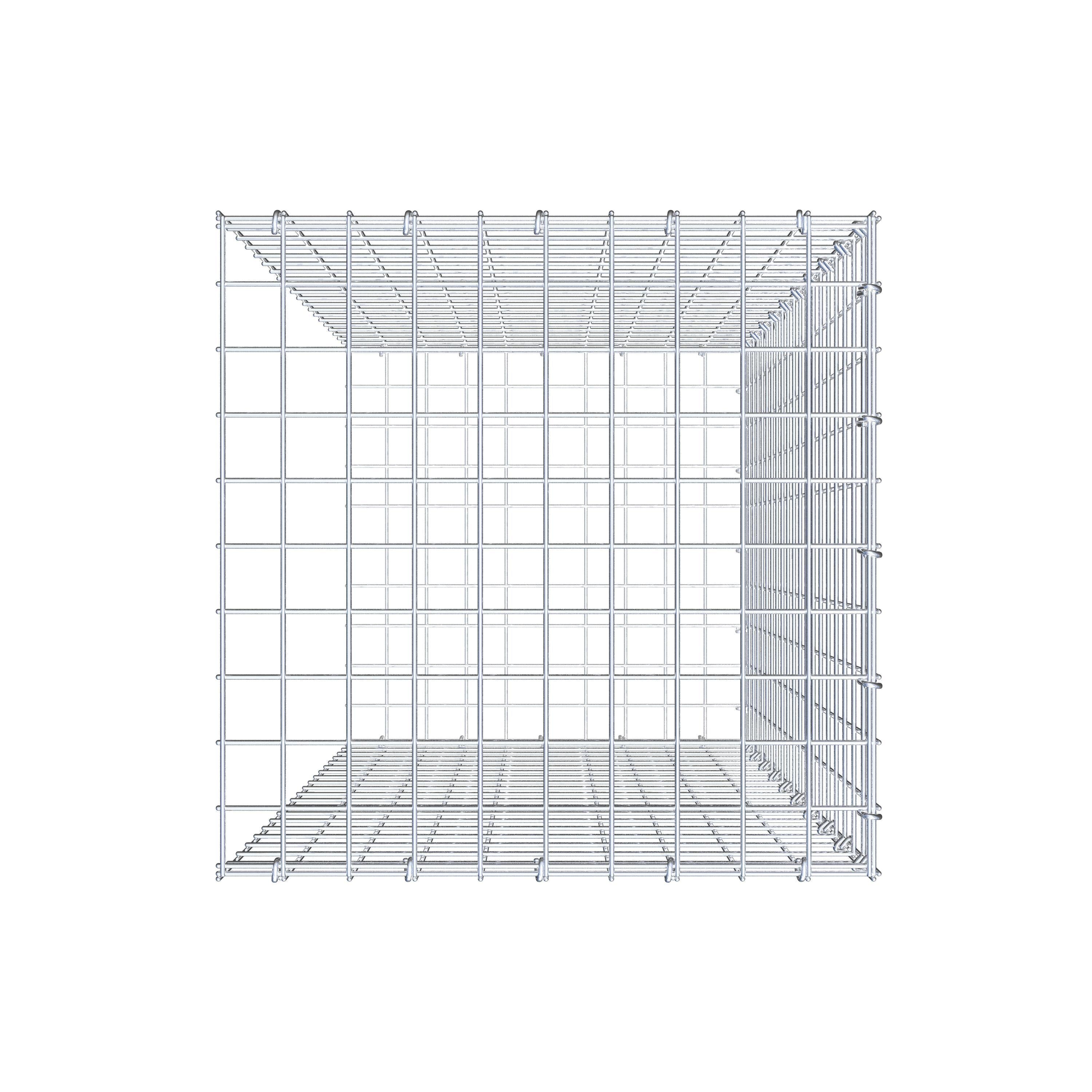 Bevestigbare schanskorf type 2 100 cm x 50 cm x 50 cm (L x H x D), maaswijdte 5 cm x 5 cm, C-ring