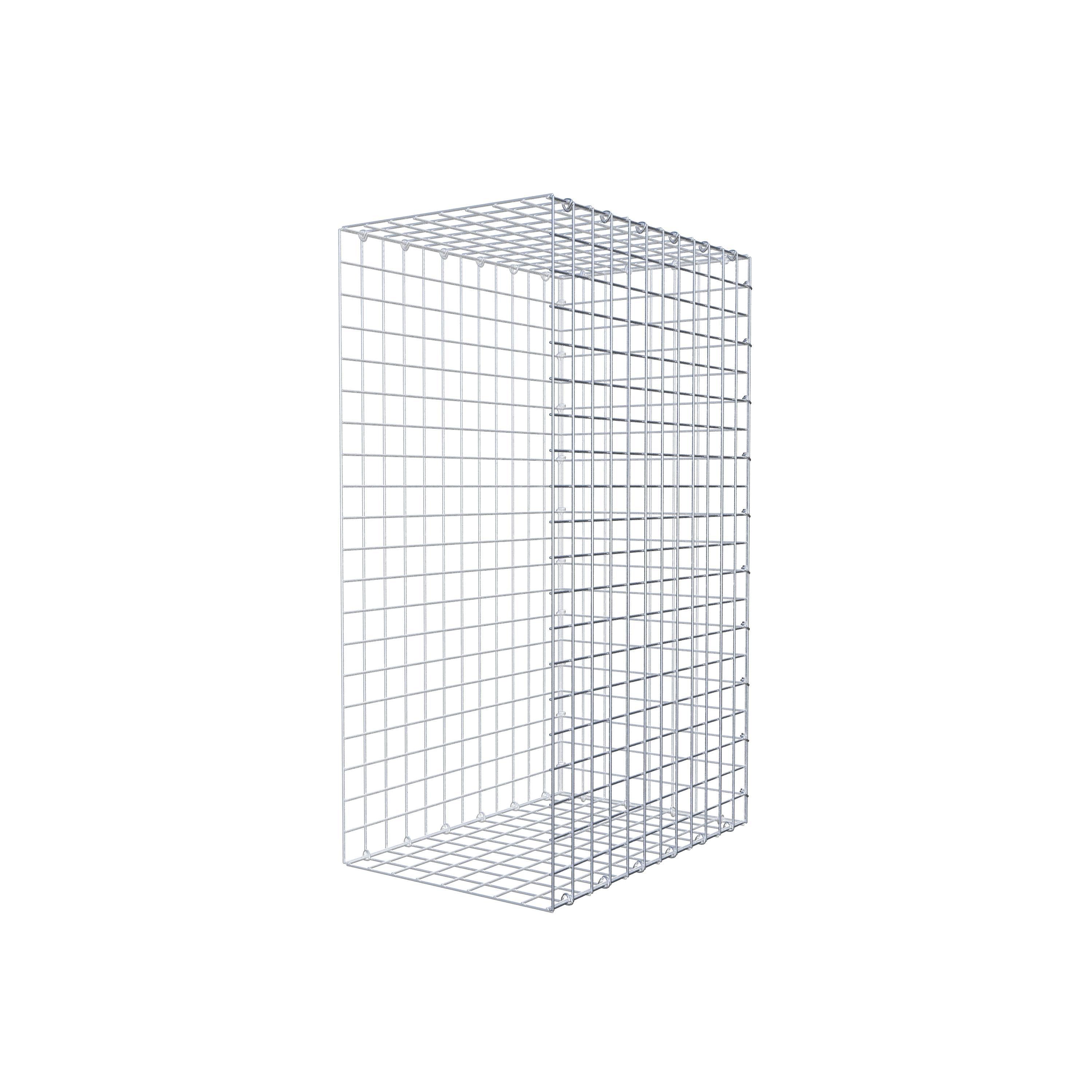 Typ 2 påbyggnadsgabion 100 cm x 60 cm x 40 cm (L x H x D), maskstorlek 5 cm x 5 cm, C-ring