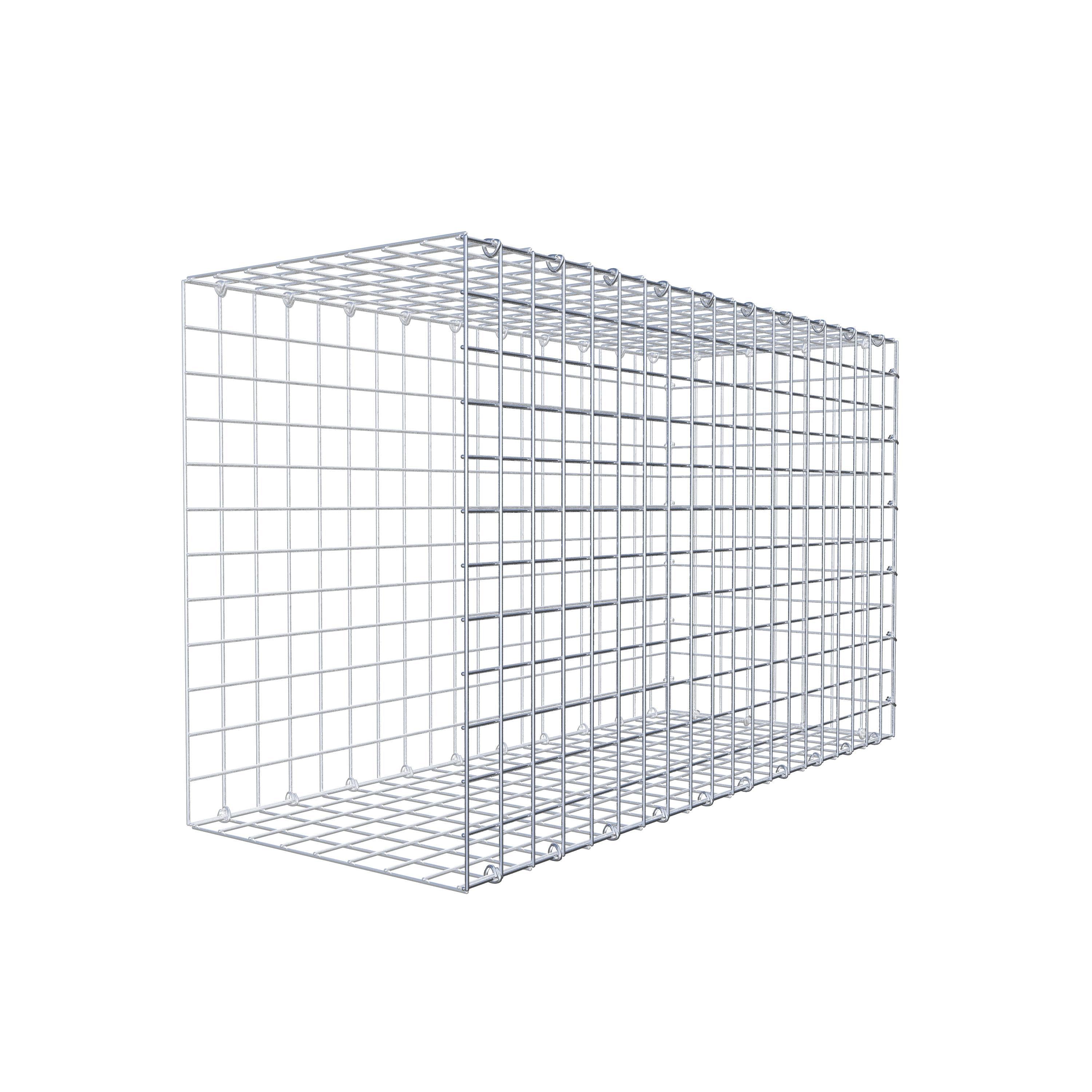 Typ 2 påbyggnadsgabion 100 cm x 60 cm x 40 cm (L x H x D), maskstorlek 5 cm x 5 cm, C-ring