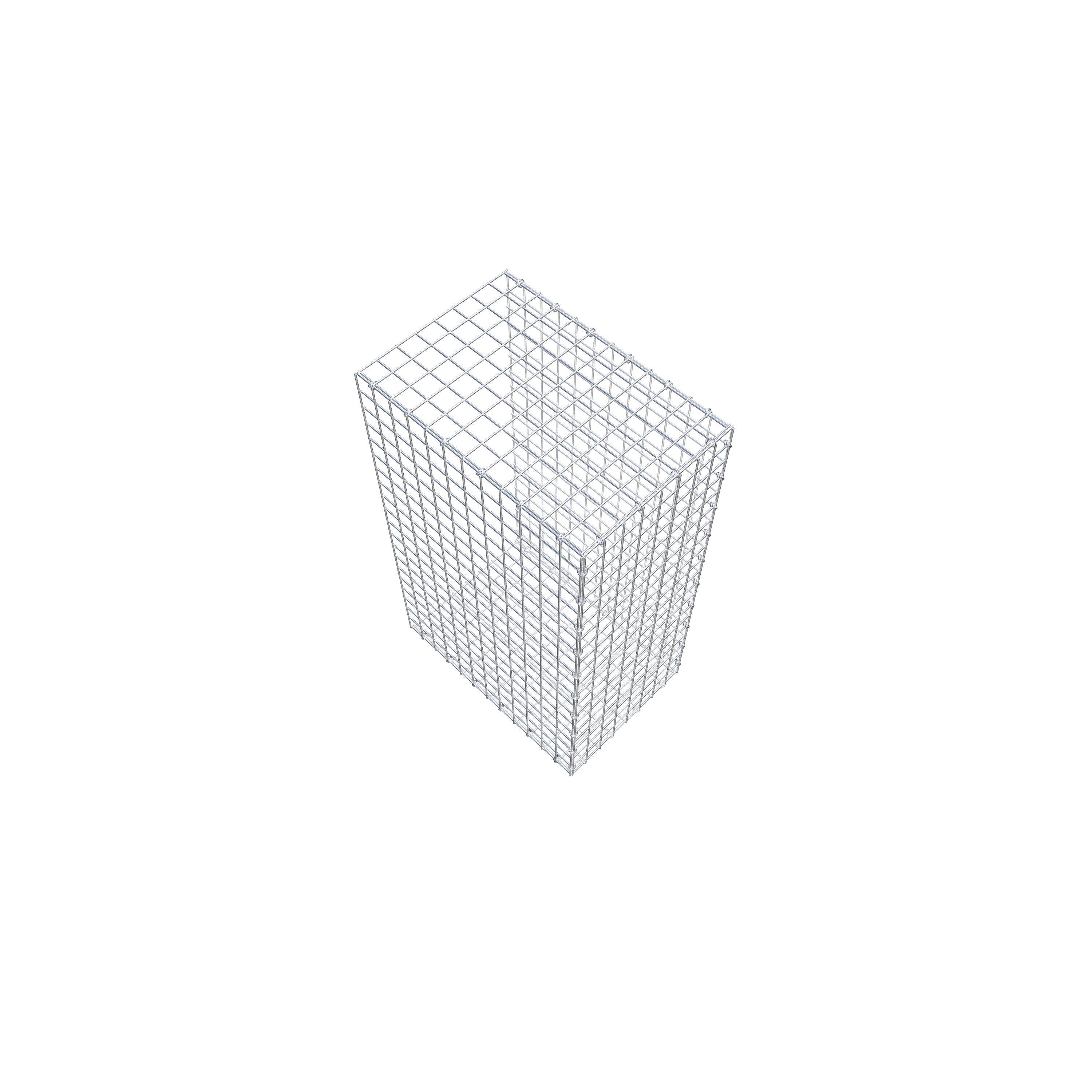 Typ 2 påbyggnadsgabion 100 cm x 60 cm x 40 cm (L x H x D), maskstorlek 5 cm x 5 cm, C-ring