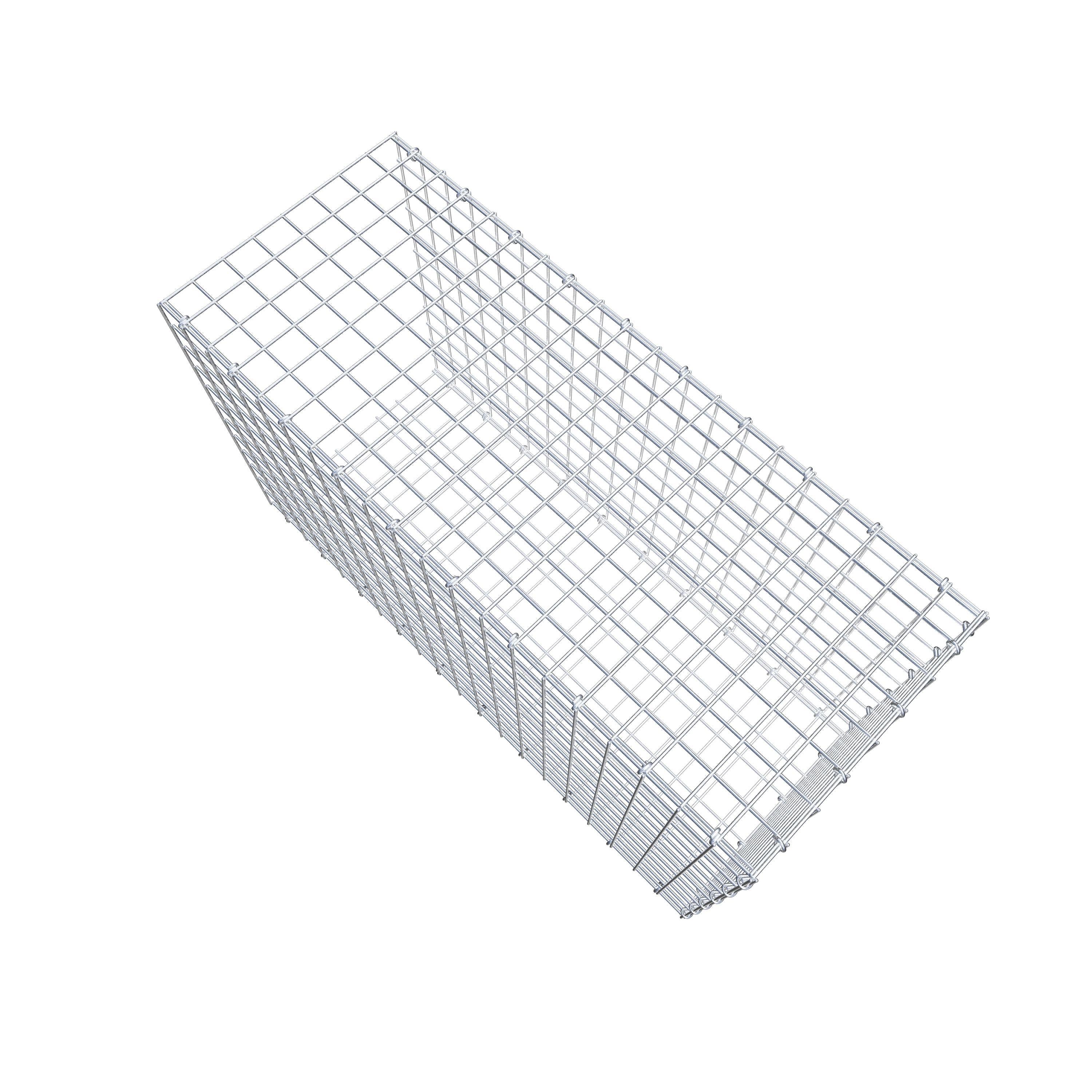 Typ 2 påbyggnadsgabion 100 cm x 60 cm x 40 cm (L x H x D), maskstorlek 5 cm x 5 cm, C-ring