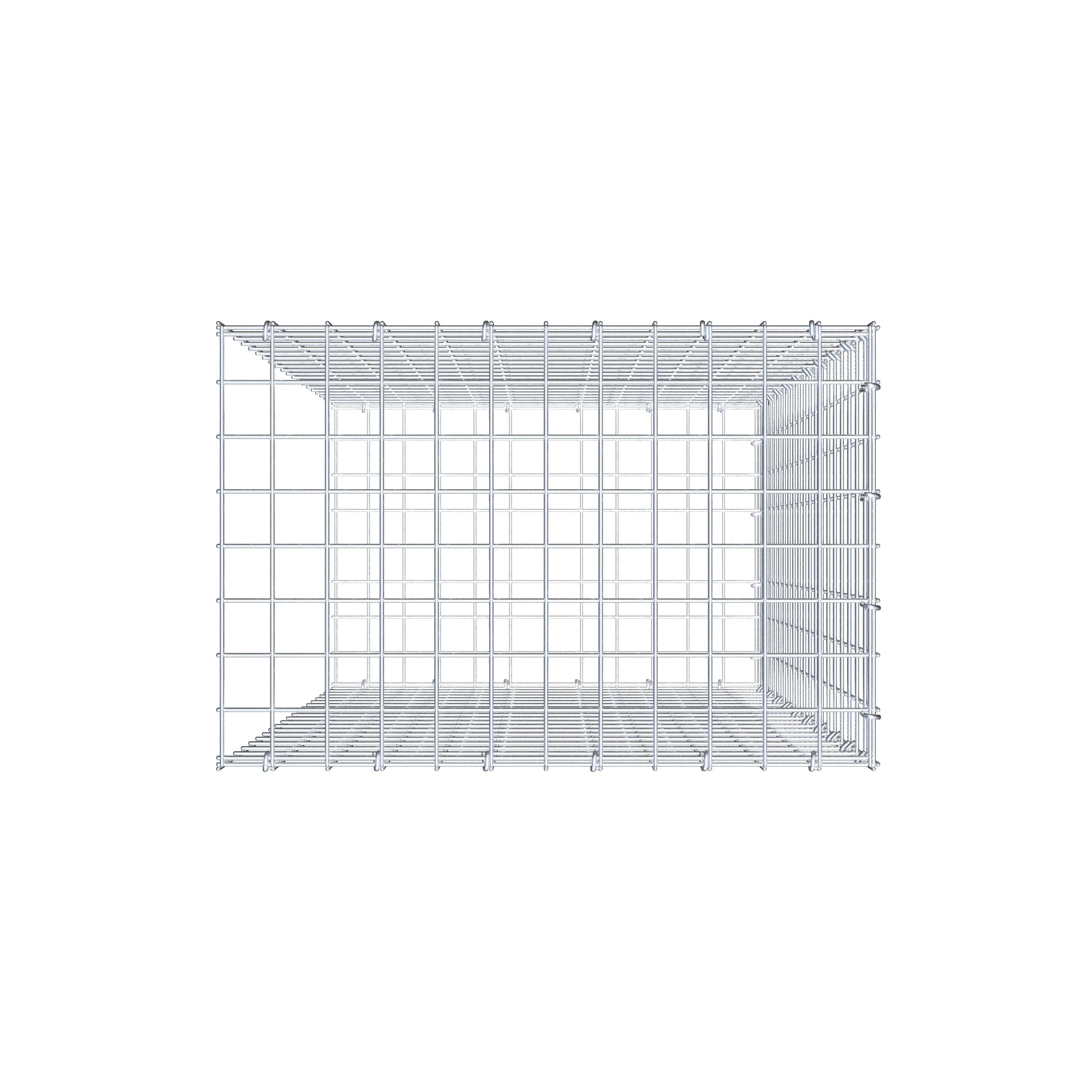 Typ 2 påbyggnadsgabion 100 cm x 60 cm x 40 cm (L x H x D), maskstorlek 5 cm x 5 cm, C-ring