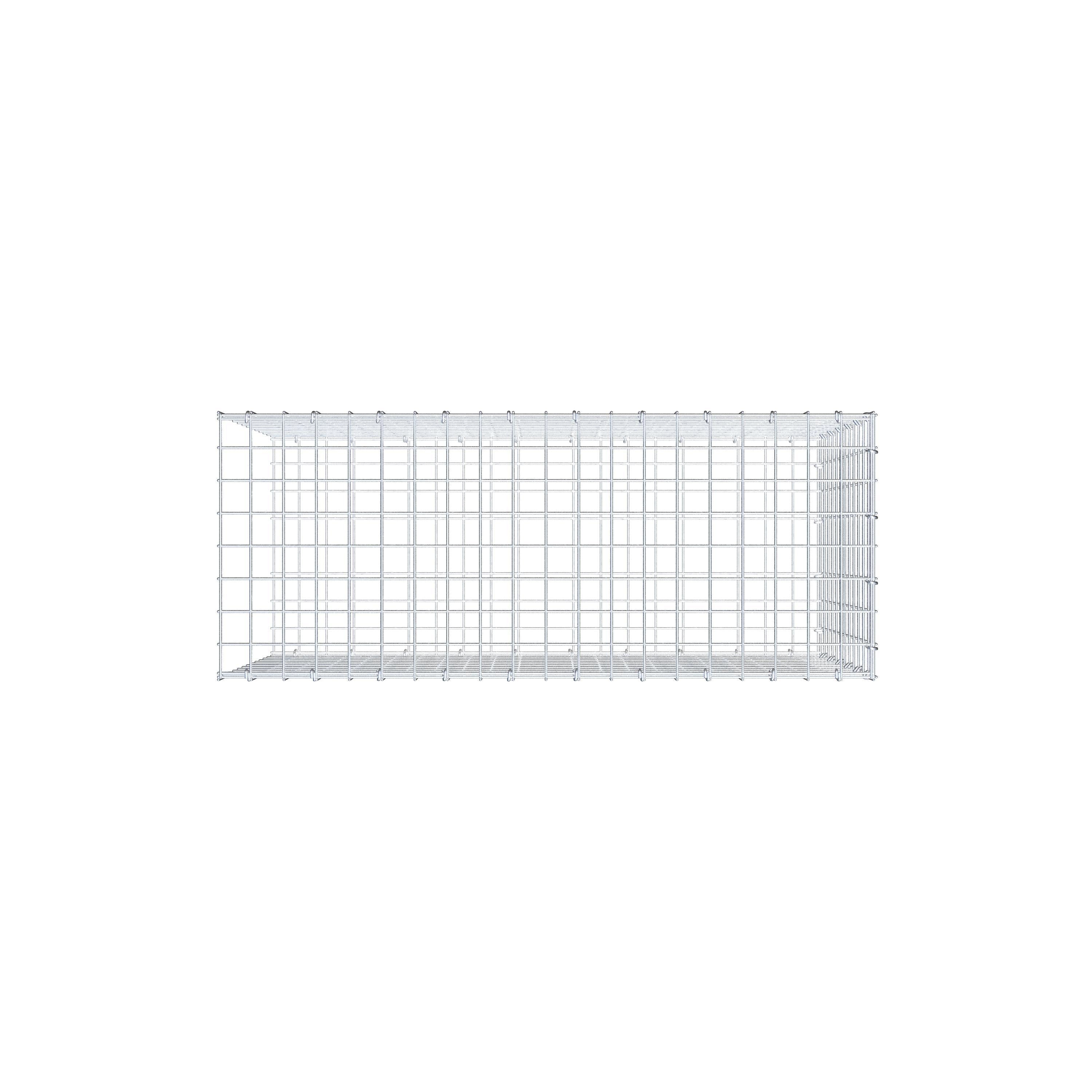 Typ 2 påbyggnadsgabion 100 cm x 60 cm x 40 cm (L x H x D), maskstorlek 5 cm x 5 cm, C-ring