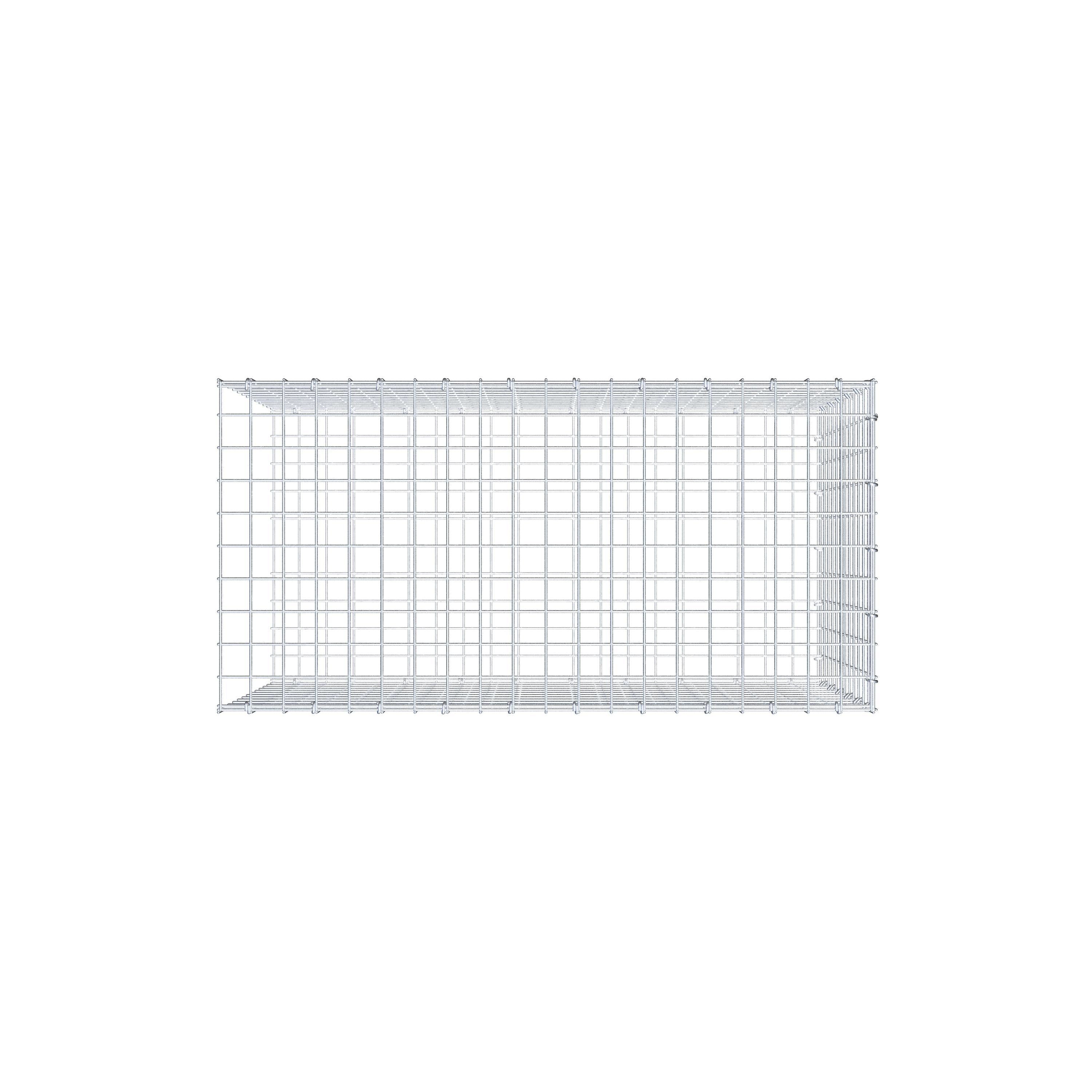 Monteret gabion type 2 100 cm x 60 cm x 50 cm (L x H x D), maskestørrelse 5 cm x 5 cm, C-ring