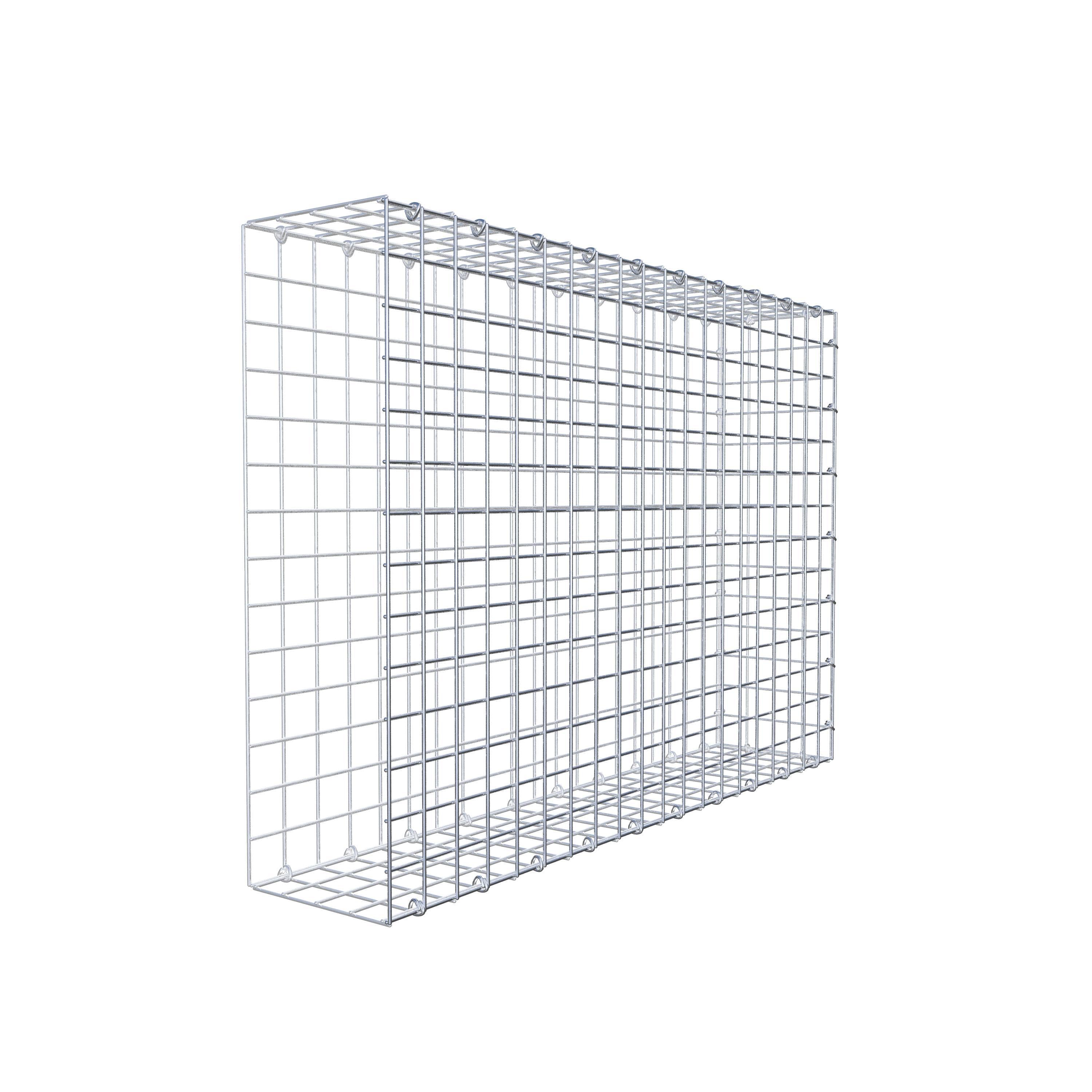 Typ 2 påbyggnadsgabion 100 cm x 70 cm x 20 cm (L x H x D), maskstorlek 5 cm x 5 cm, C-ring