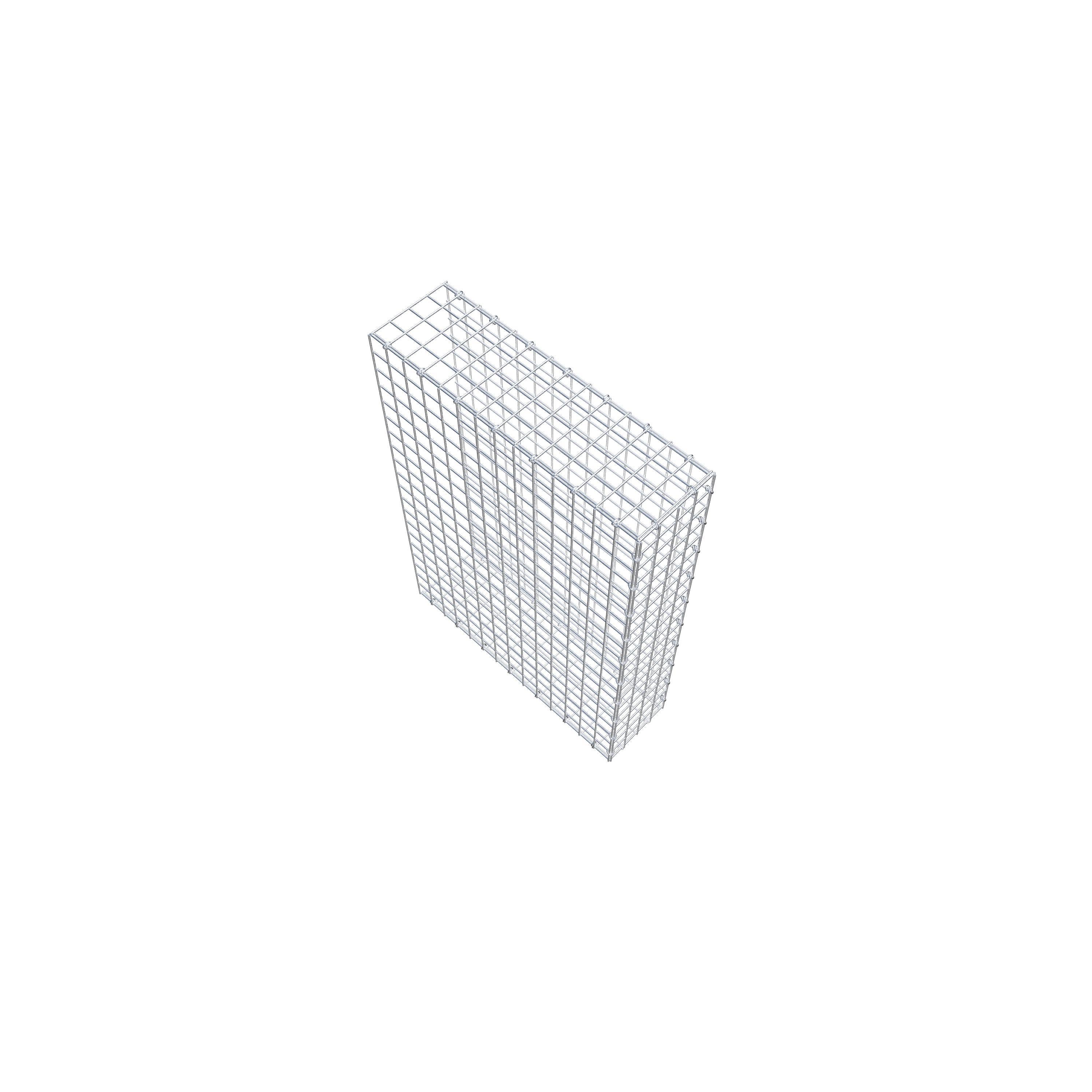 Typ 2 påbyggnadsgabion 100 cm x 70 cm x 20 cm (L x H x D), maskstorlek 5 cm x 5 cm, C-ring