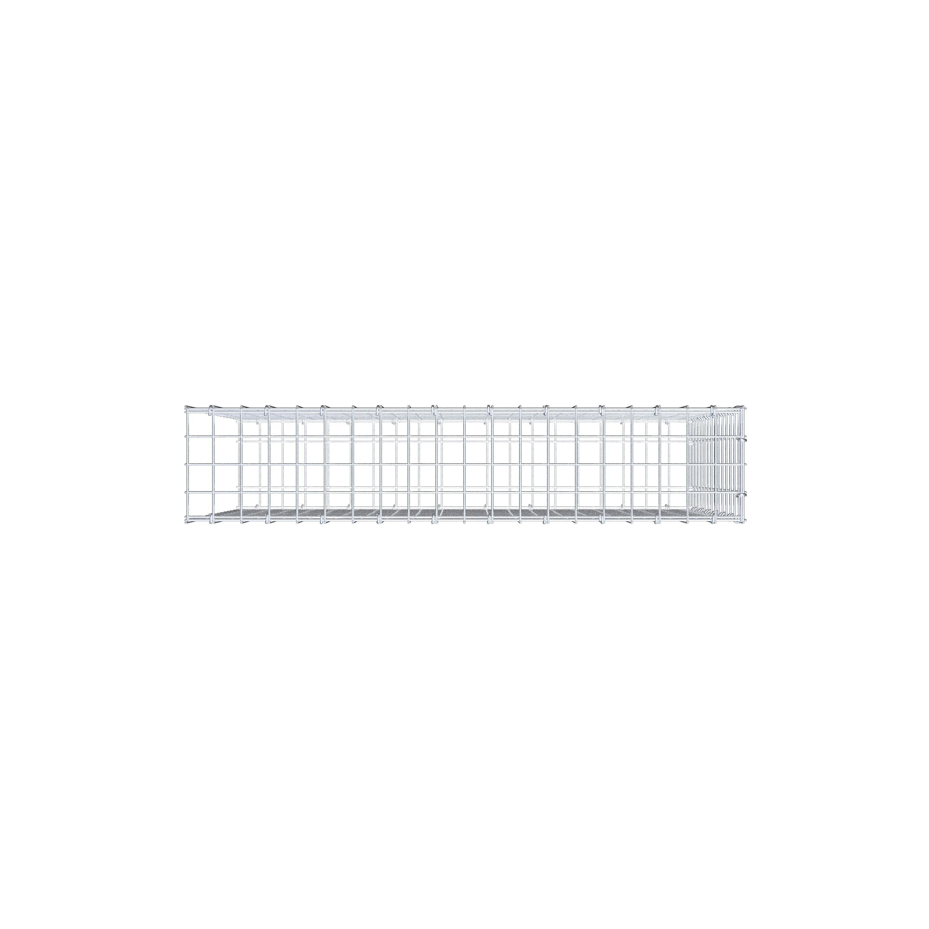 Typ 2 påbyggnadsgabion 100 cm x 70 cm x 20 cm (L x H x D), maskstorlek 5 cm x 5 cm, C-ring