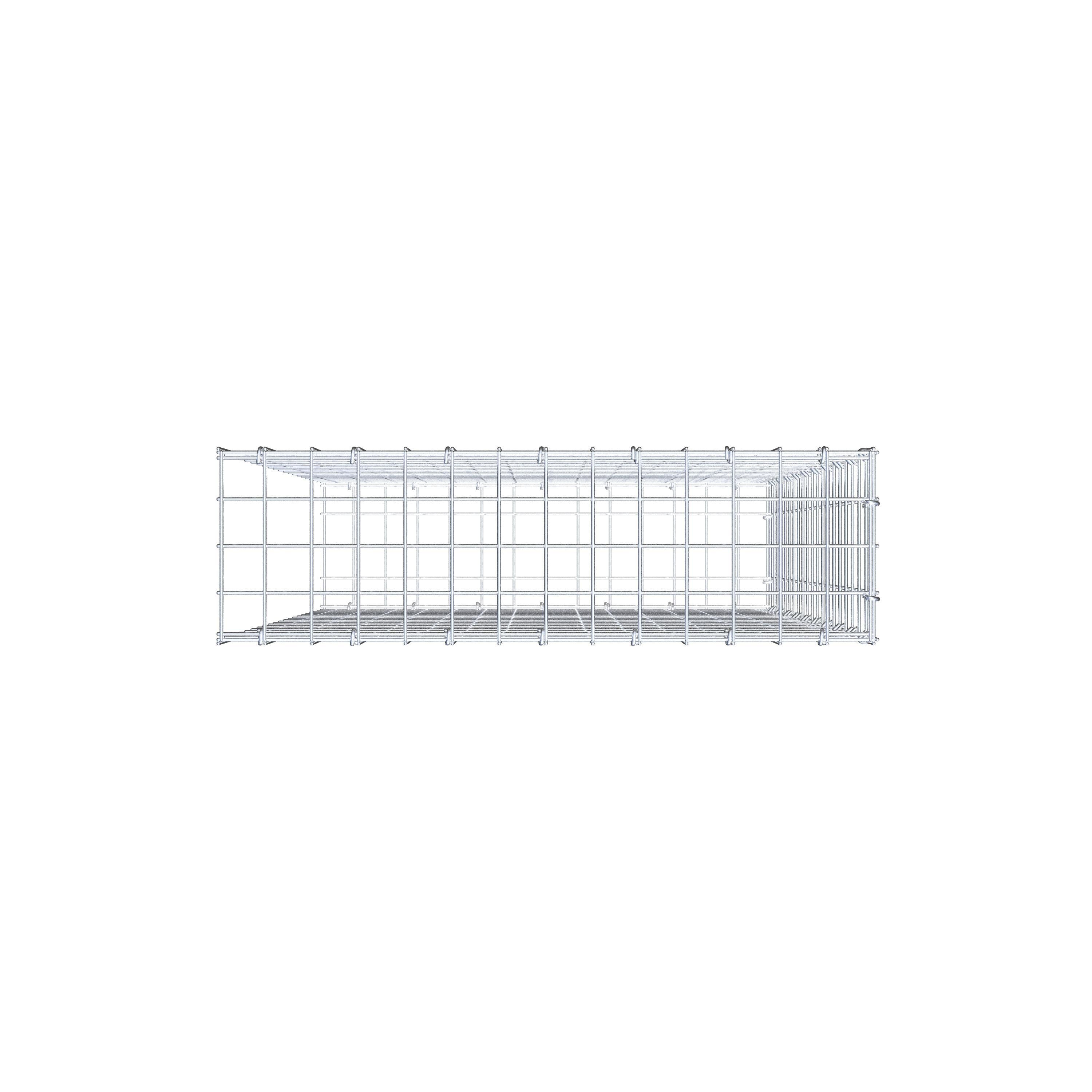 Typ 2 påbyggnadsgabion 100 cm x 70 cm x 20 cm (L x H x D), maskstorlek 5 cm x 5 cm, C-ring