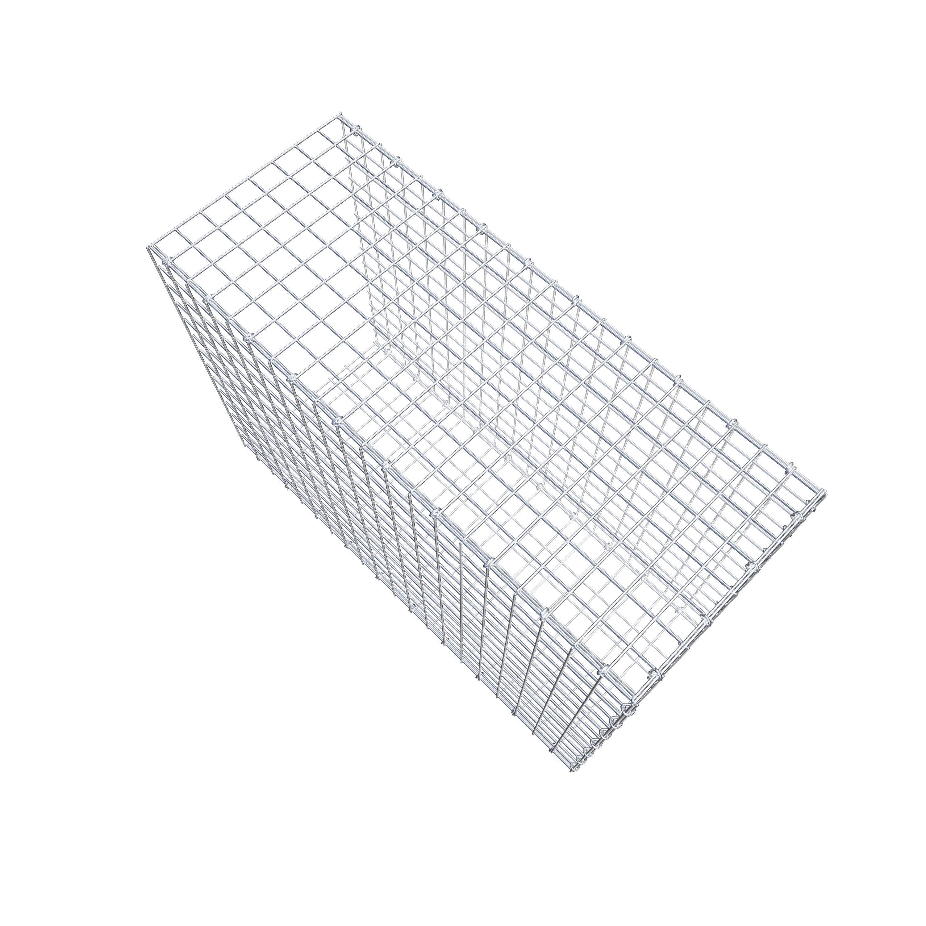 Typ 2 påbyggnadsgabion 100 cm x 70 cm x 40 cm (L x H x D), maskstorlek 5 cm x 5 cm, C-ring