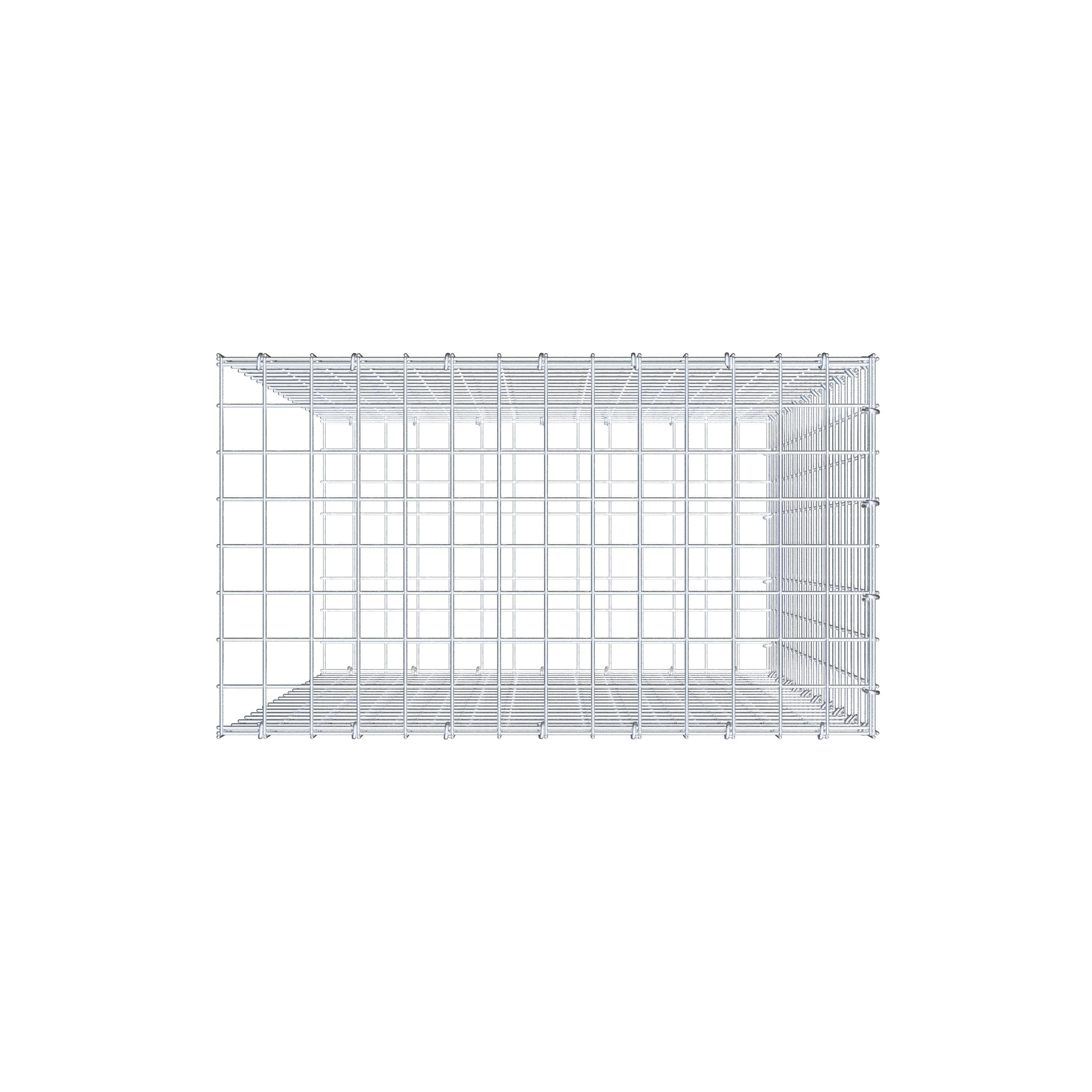 Typ 2 påbyggnadsgabion 100 cm x 70 cm x 40 cm (L x H x D), maskstorlek 5 cm x 5 cm, C-ring