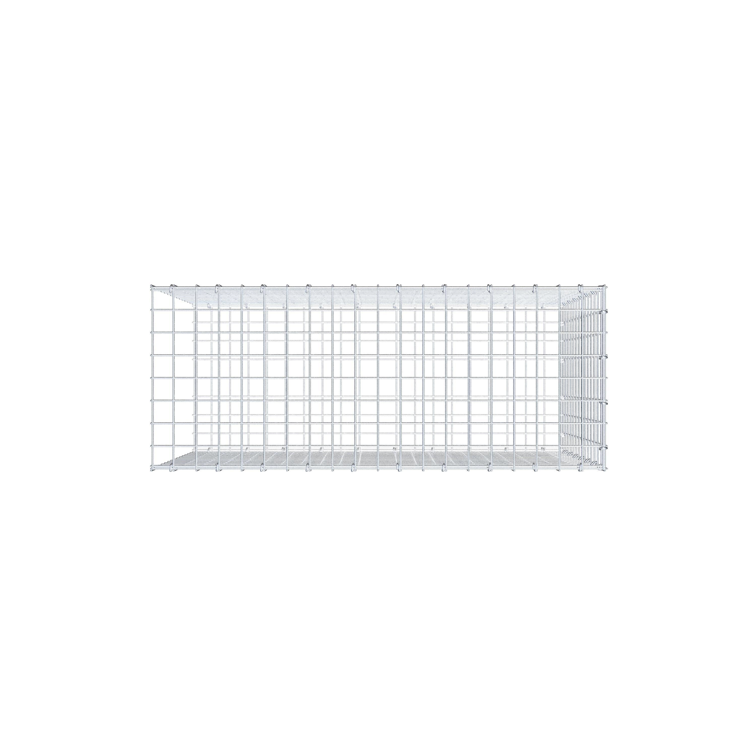 Typ 2 påbyggnadsgabion 100 cm x 70 cm x 40 cm (L x H x D), maskstorlek 5 cm x 5 cm, C-ring