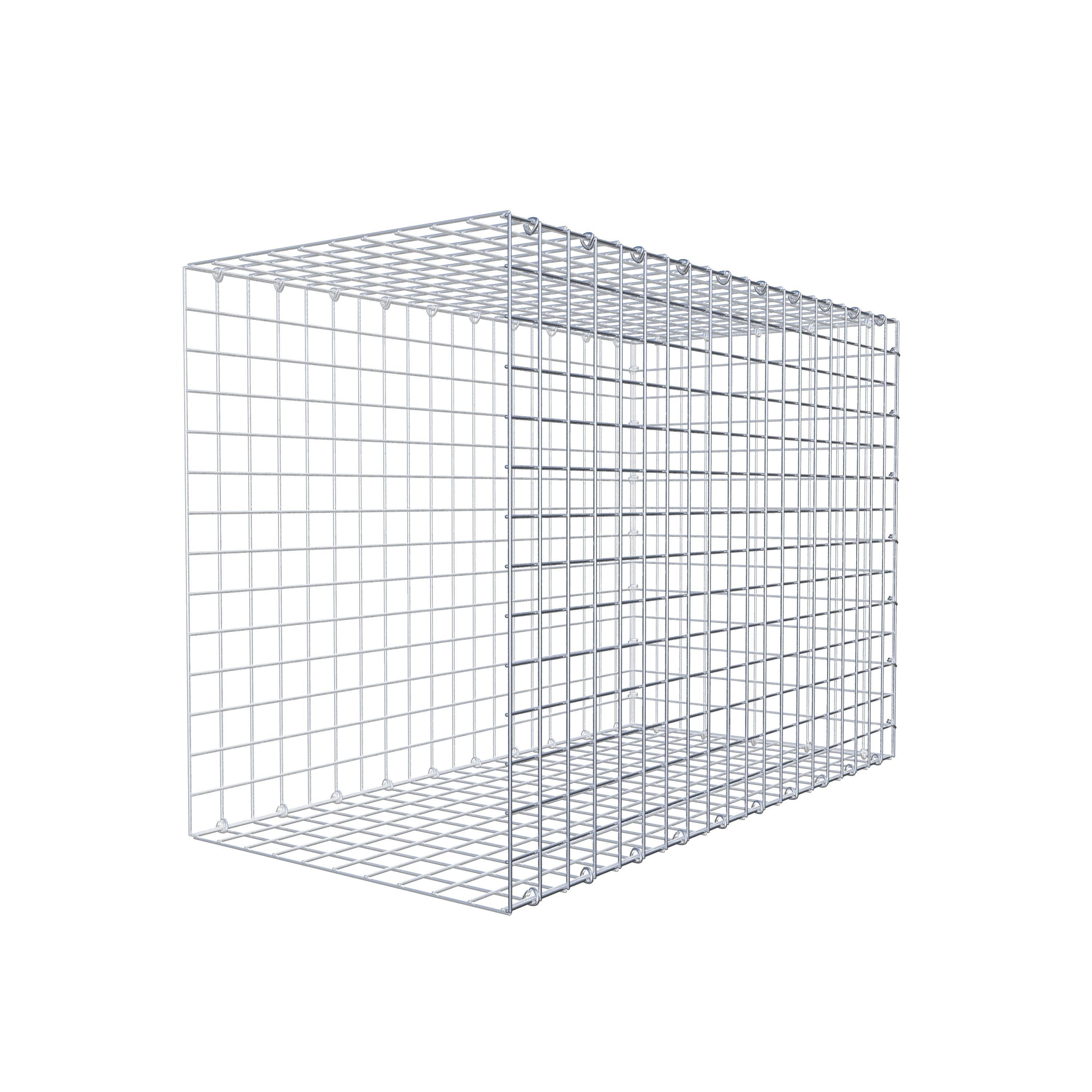 Typ 2 påbyggnadsgabion 100 cm x 70 cm x 50 cm (L x H x D), maskstorlek 5 cm x 5 cm, C-ring