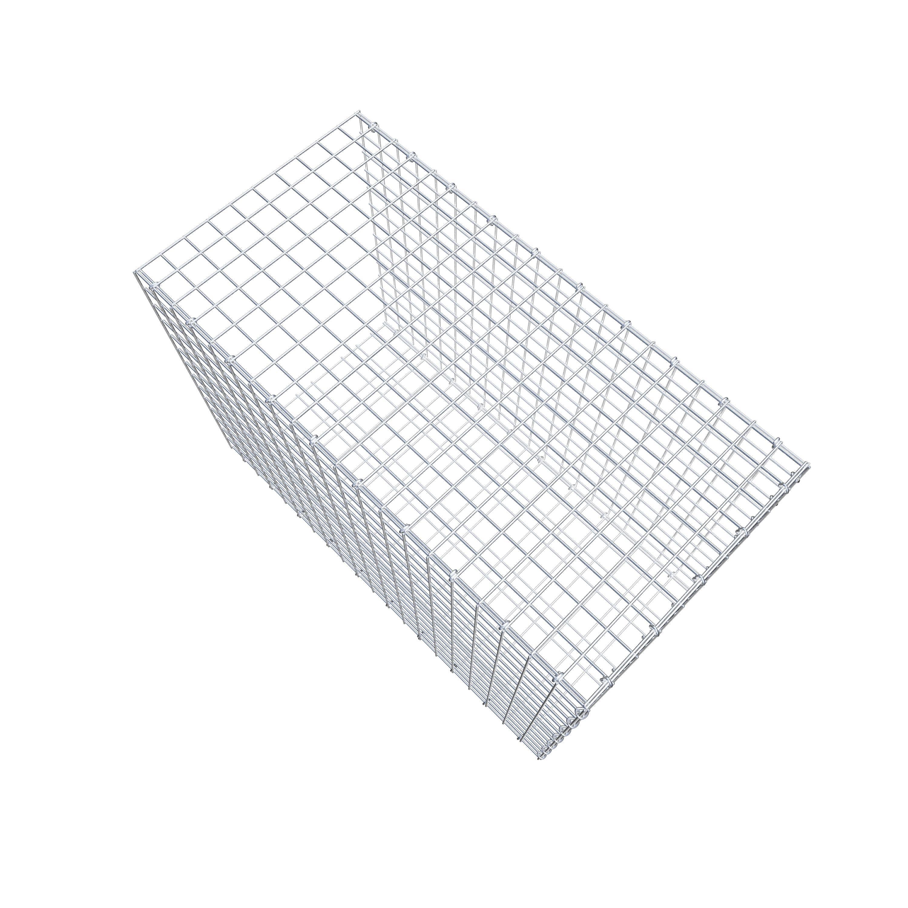 Typ 2 påbyggnadsgabion 100 cm x 70 cm x 50 cm (L x H x D), maskstorlek 5 cm x 5 cm, C-ring