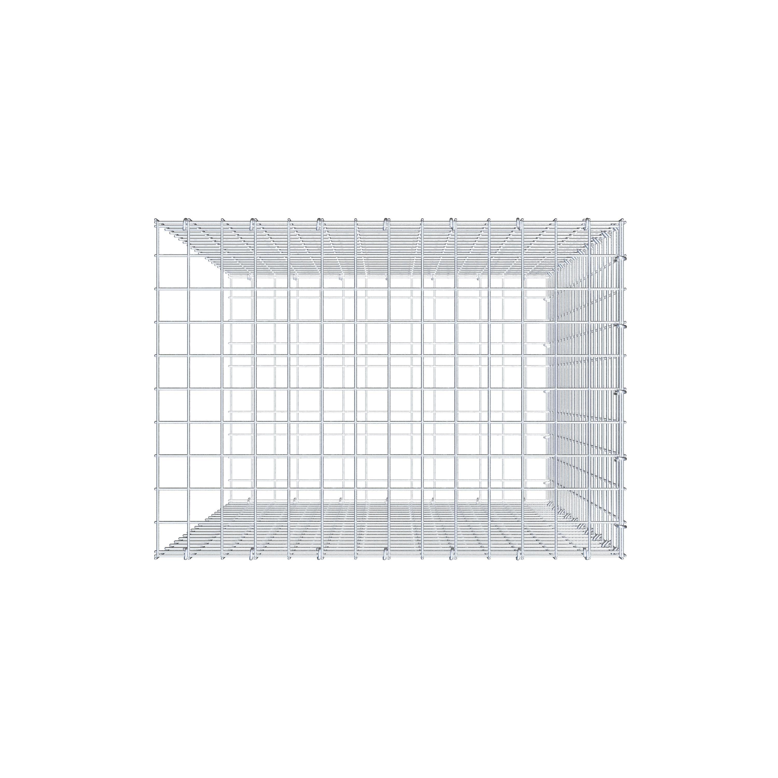 Typ 2 påbyggnadsgabion 100 cm x 70 cm x 50 cm (L x H x D), maskstorlek 5 cm x 5 cm, C-ring