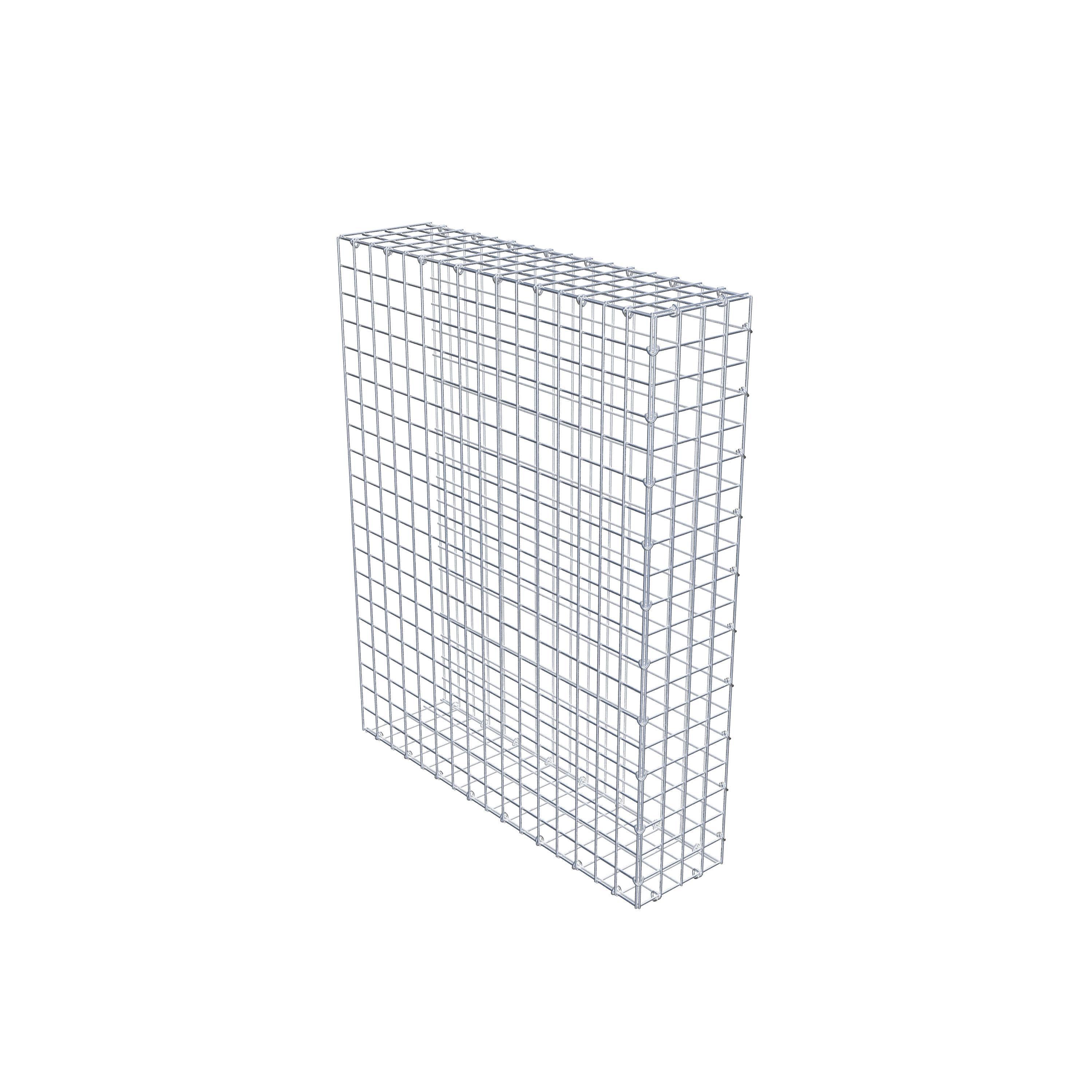 Typ 2 påbyggnadsgabion 100 cm x 80 cm x 20 cm (L x H x D), maskstorlek 5 cm x 5 cm, C-ring