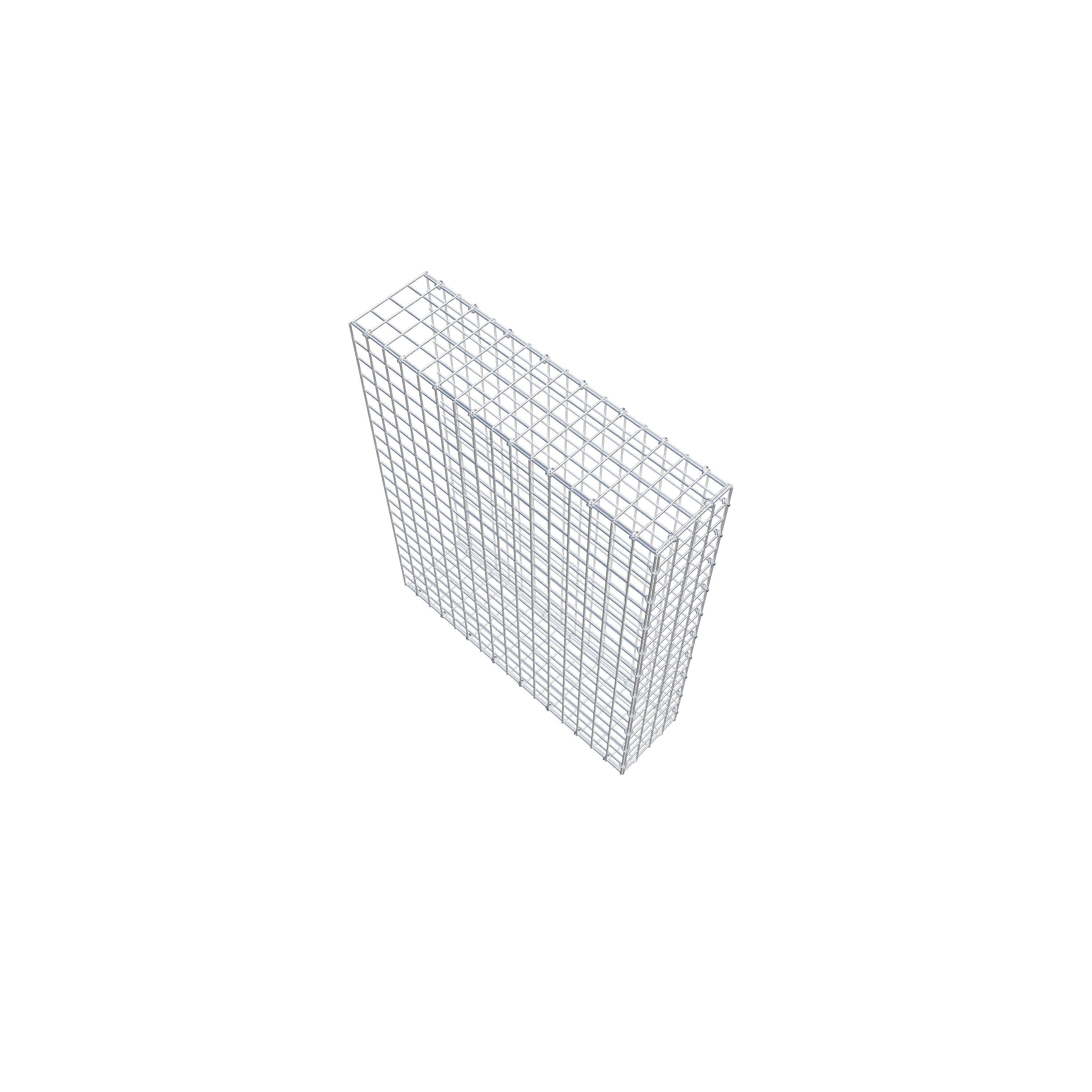 Typ 2 påbyggnadsgabion 100 cm x 80 cm x 20 cm (L x H x D), maskstorlek 5 cm x 5 cm, C-ring