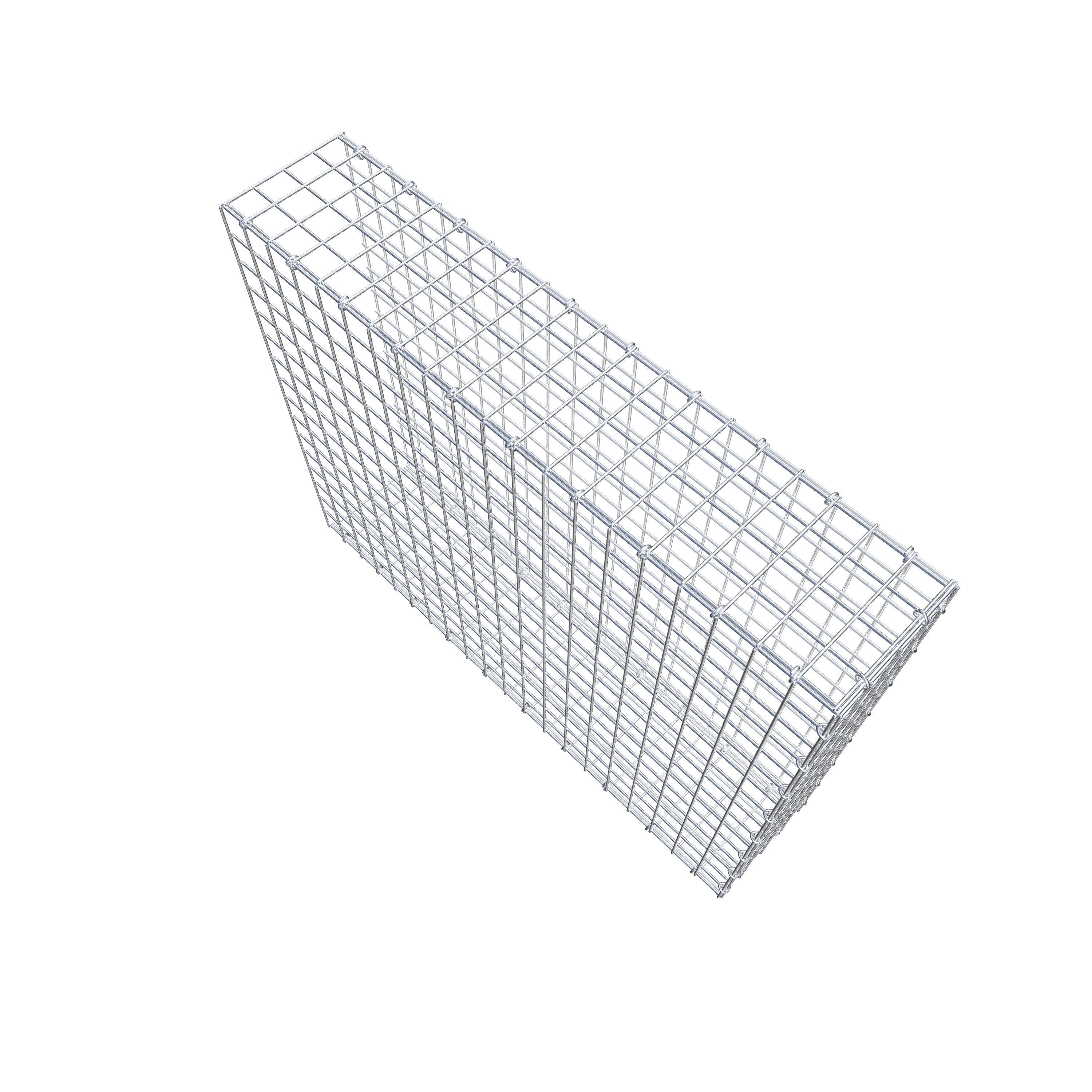 Typ 2 påbyggnadsgabion 100 cm x 80 cm x 20 cm (L x H x D), maskstorlek 5 cm x 5 cm, C-ring