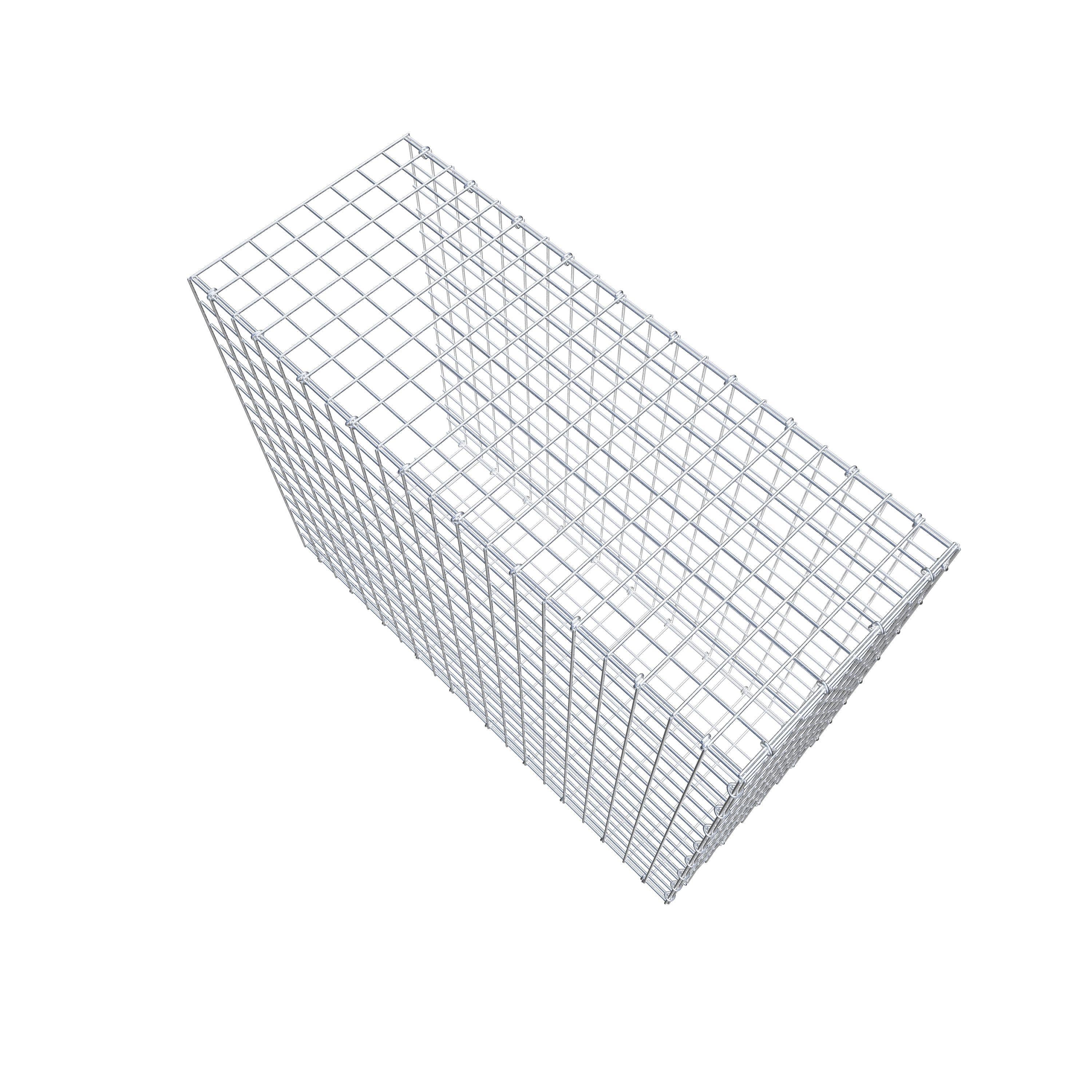 Typ 2 påbyggnadsgabion 100 cm x 80 cm x 40 cm (L x H x D), maskstorlek 5 cm x 5 cm, C-ring