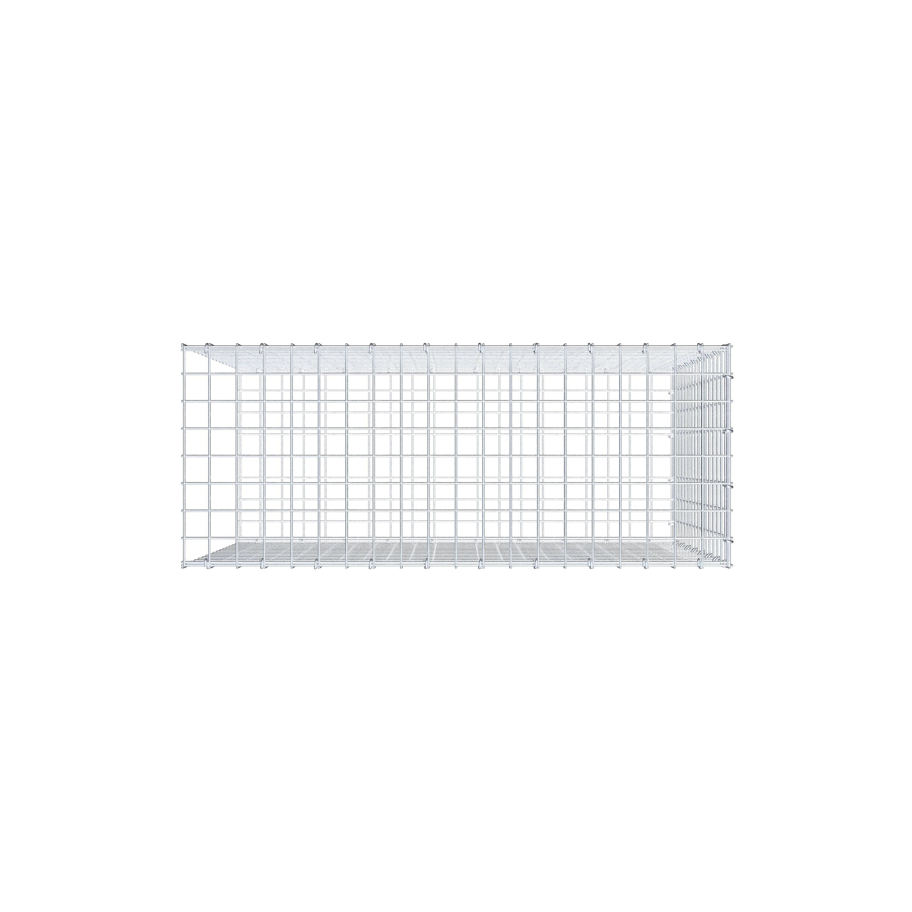 Typ 2 påbyggnadsgabion 100 cm x 80 cm x 40 cm (L x H x D), maskstorlek 5 cm x 5 cm, C-ring