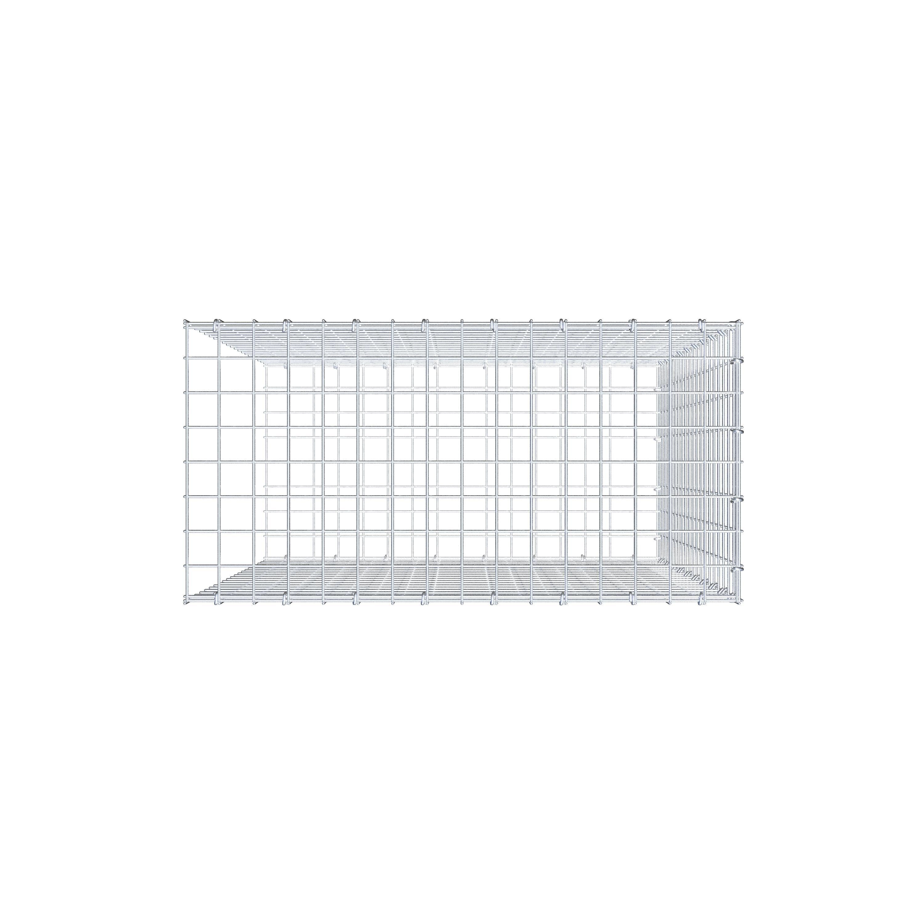 Typ 2 påbyggnadsgabion 100 cm x 80 cm x 40 cm (L x H x D), maskstorlek 5 cm x 5 cm, C-ring