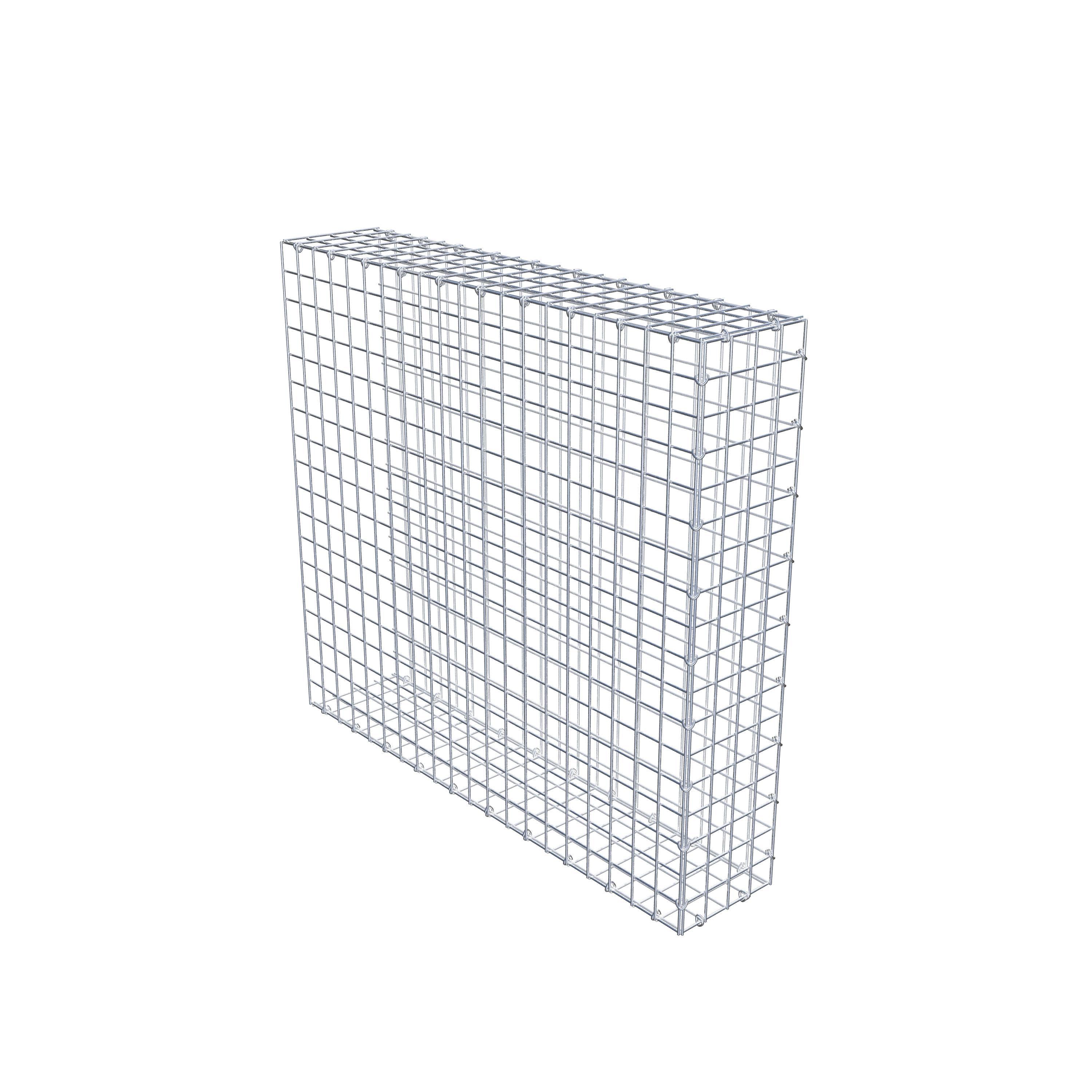 Monteret gabion type 2 100 cm x 90 cm x 20 cm (L x H x D), maskestørrelse 5 cm x 5 cm, C-ring