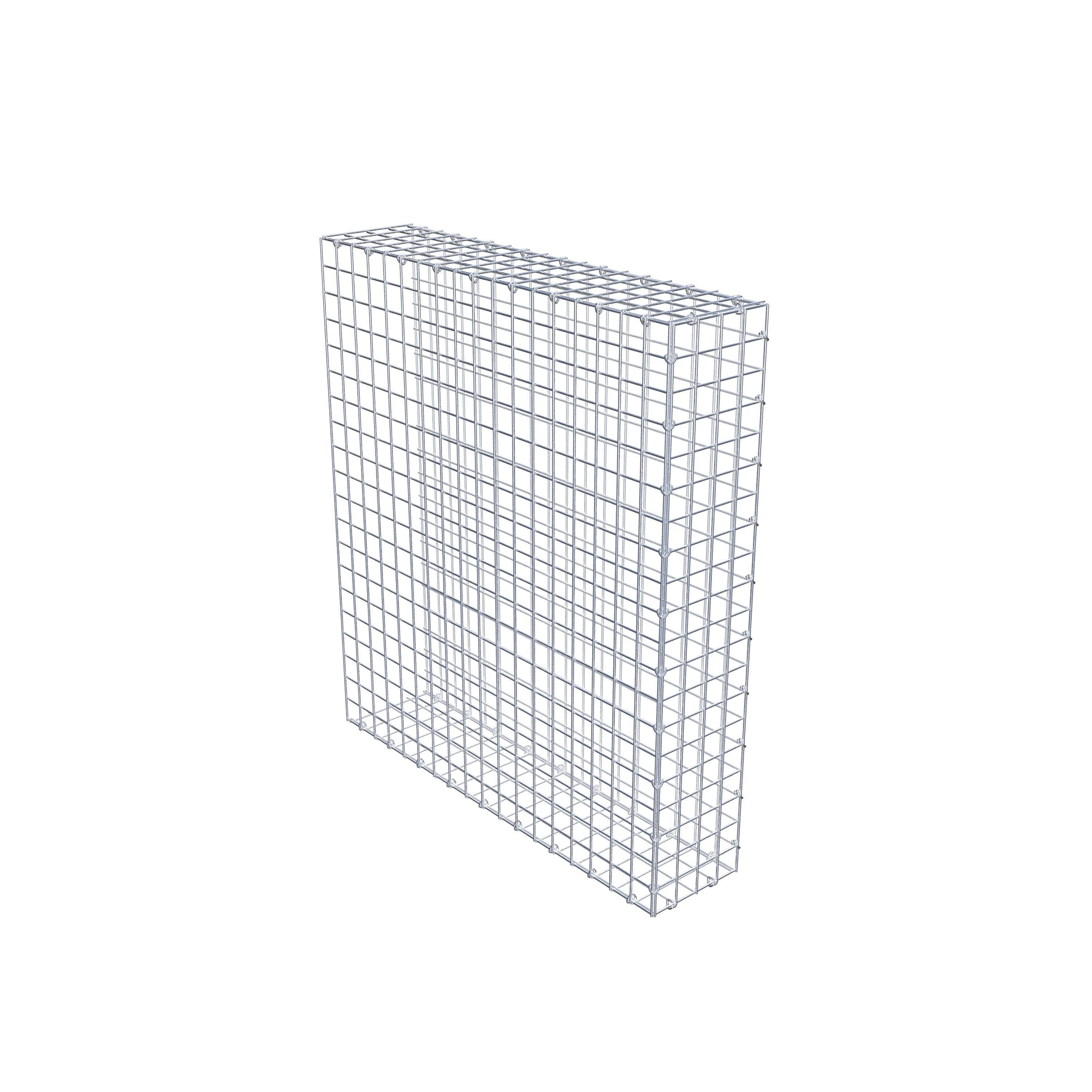 Typ 2 påbyggnadsgabion 100 cm x 90 cm x 20 cm (L x H x D), maskstorlek 5 cm x 5 cm, C-ring