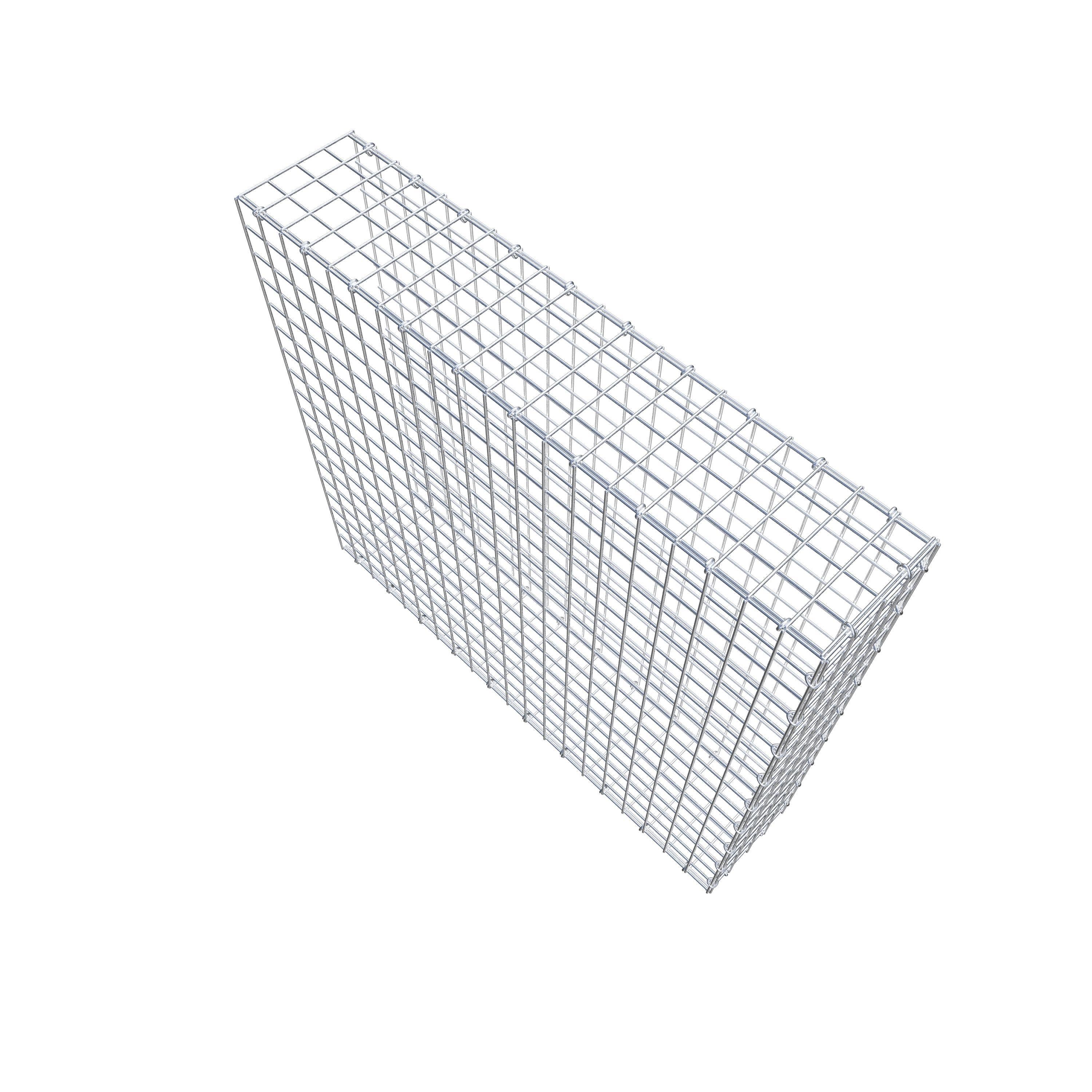 Typ 2 påbyggnadsgabion 100 cm x 90 cm x 20 cm (L x H x D), maskstorlek 5 cm x 5 cm, C-ring