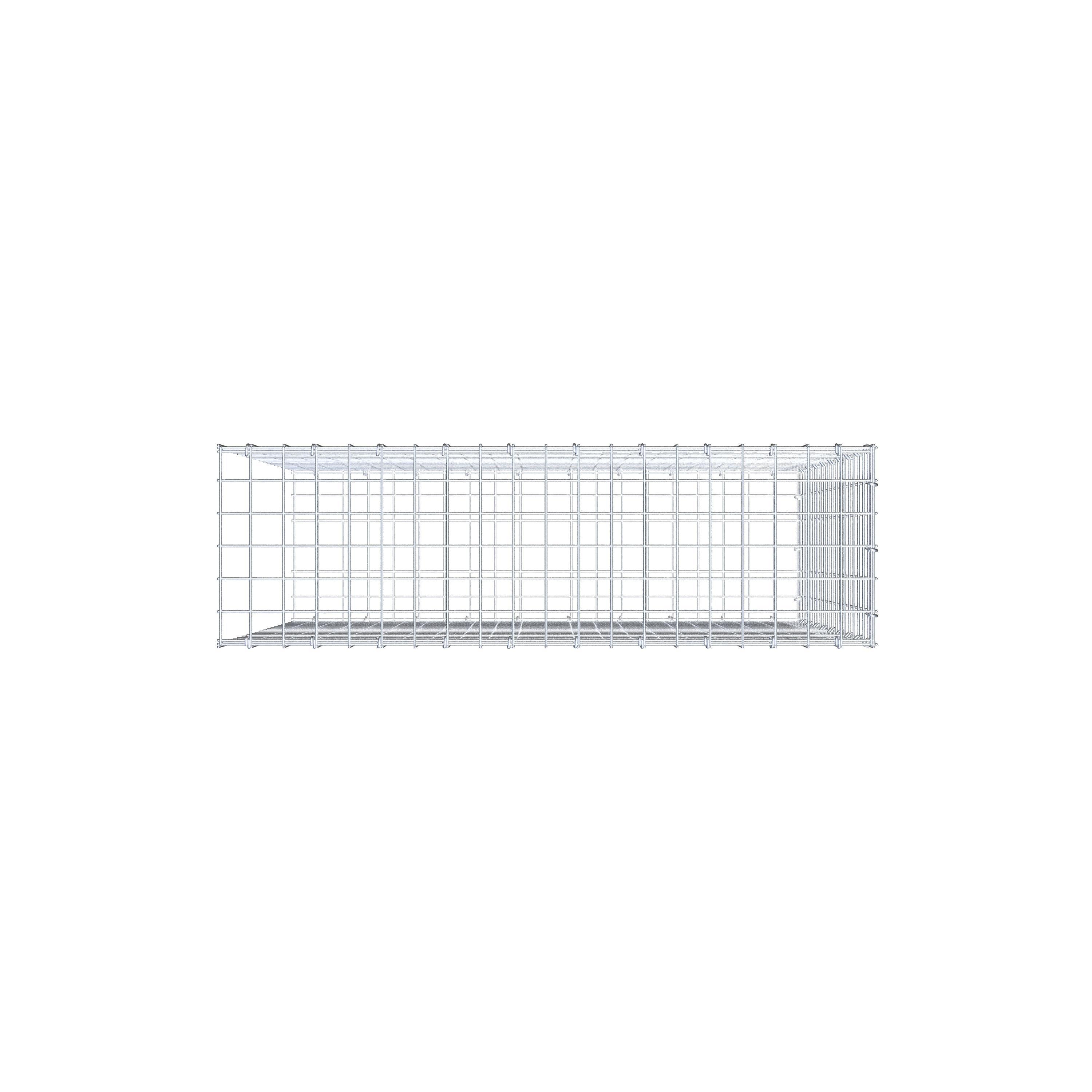 Monteret gabion type 2 100 cm x 90 cm x 30 cm (L x H x D), maskestørrelse 5 cm x 5 cm, C-ring