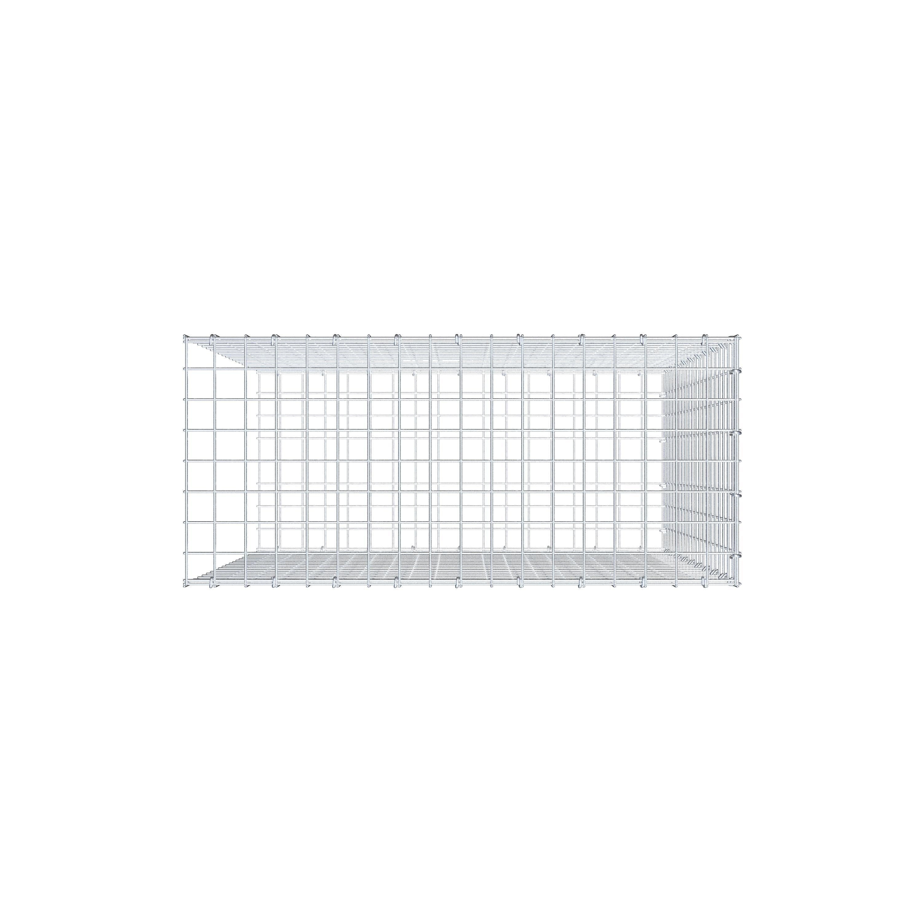 Fourche rapportée type 2 100 cm x 90 cm x 40 cm (L x H x P), mailles 5 cm x 5 cm, anneau C