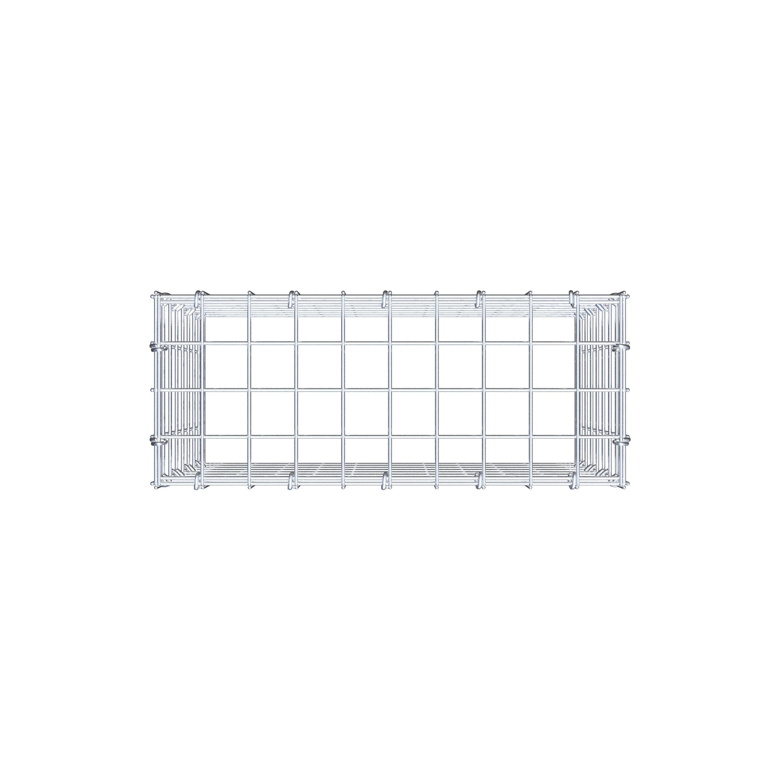 Mounted gabion type 3 50 cm x 40 cm x 20 cm (L x H x D), mesh size 5 cm x 5 cm, C-ring