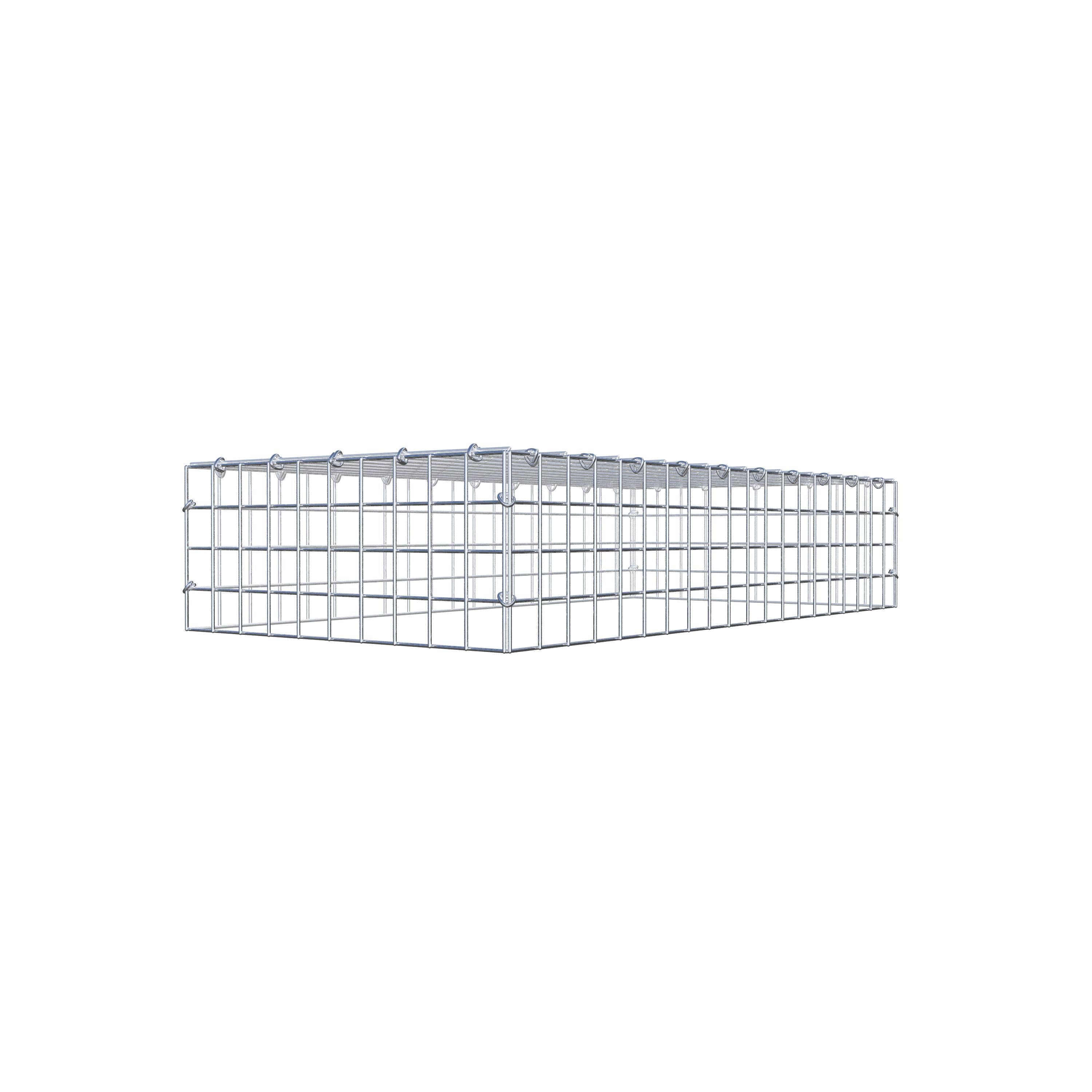 Typ 3 påbyggnadsgabion 100 cm x 20 cm x 50 cm (L x H x D), maskstorlek 5 cm x 5 cm, C-ring