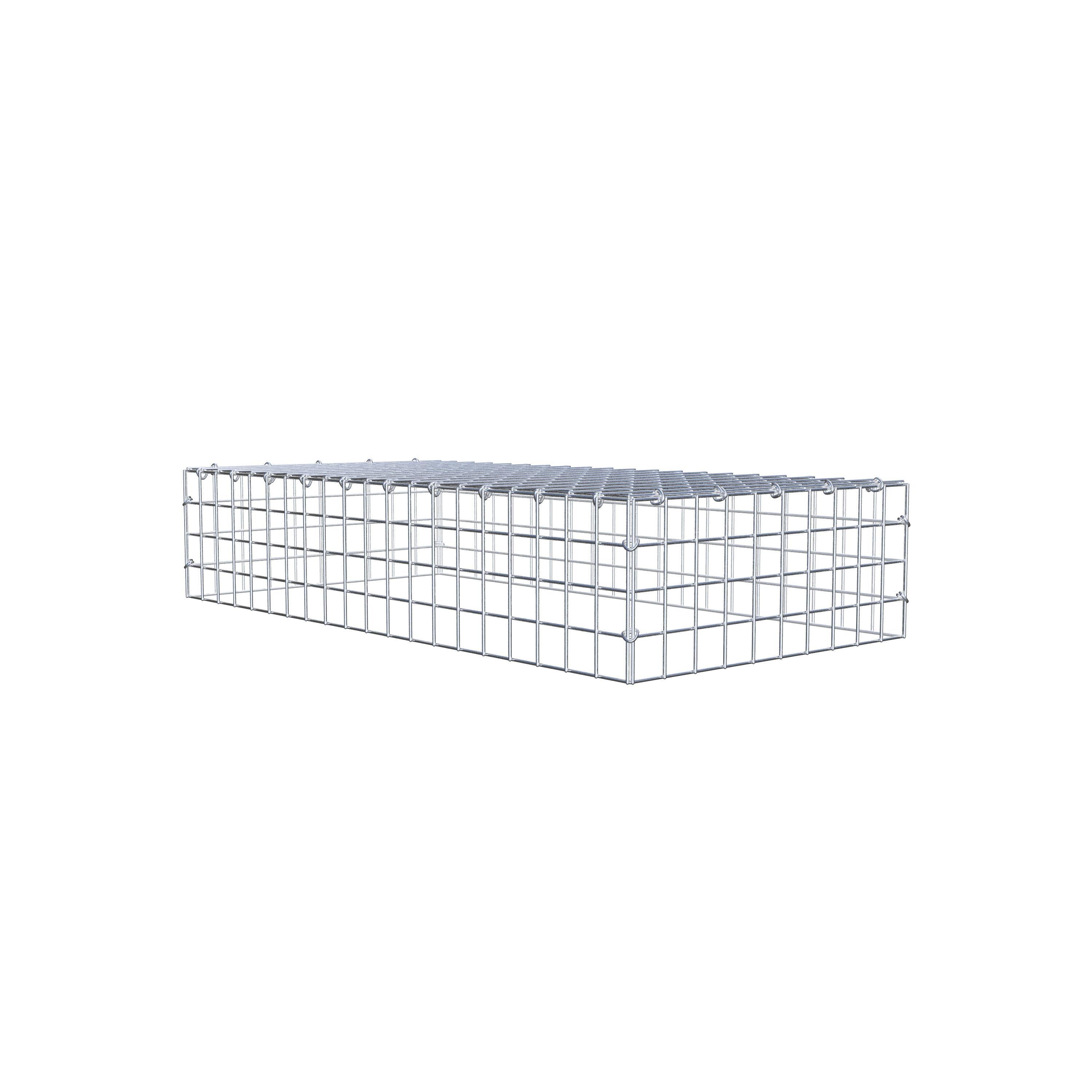 Typ 3 påbyggnadsgabion 100 cm x 20 cm x 50 cm (L x H x D), maskstorlek 5 cm x 5 cm, C-ring