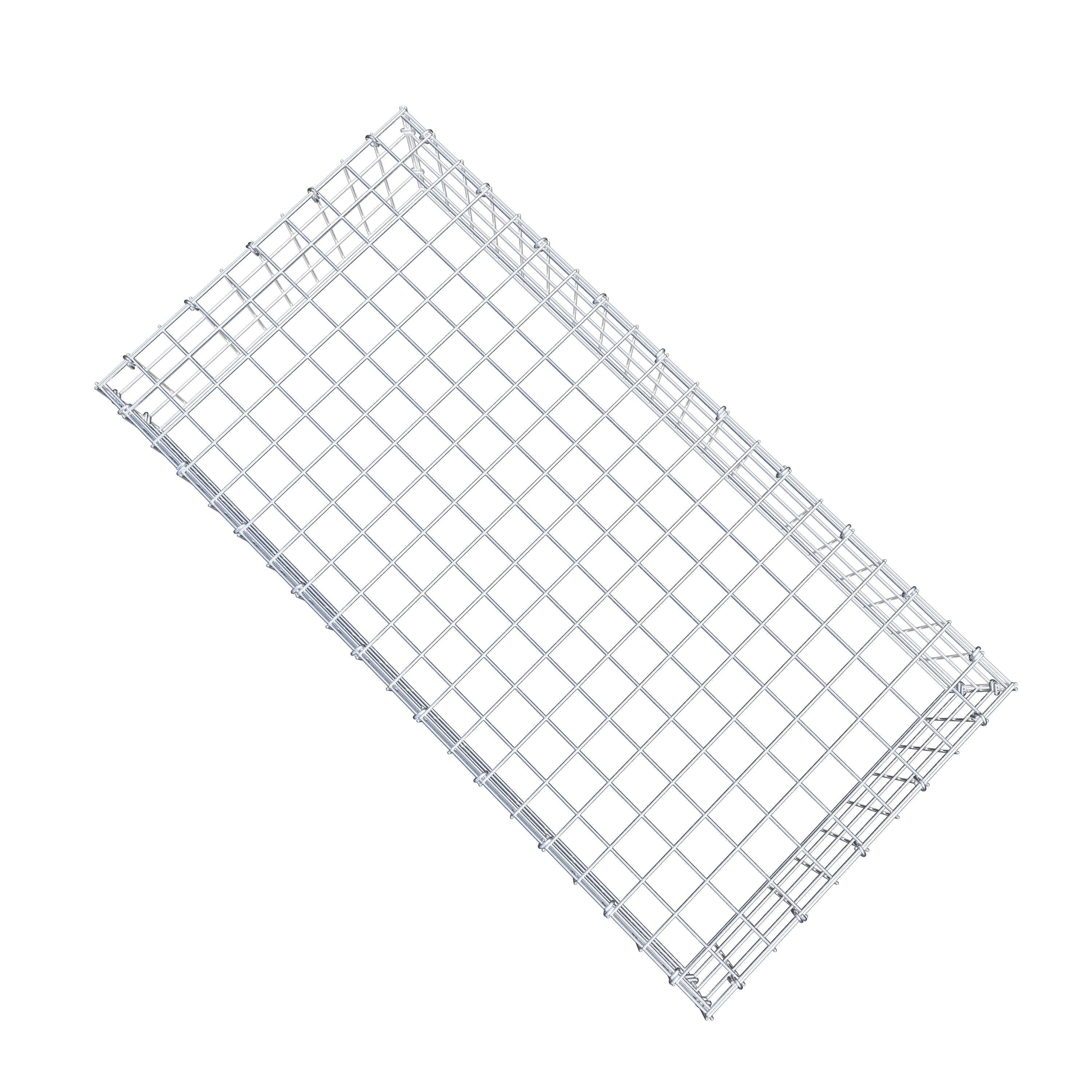 Typ 3 påbyggnadsgabion 100 cm x 20 cm x 50 cm (L x H x D), maskstorlek 5 cm x 5 cm, C-ring