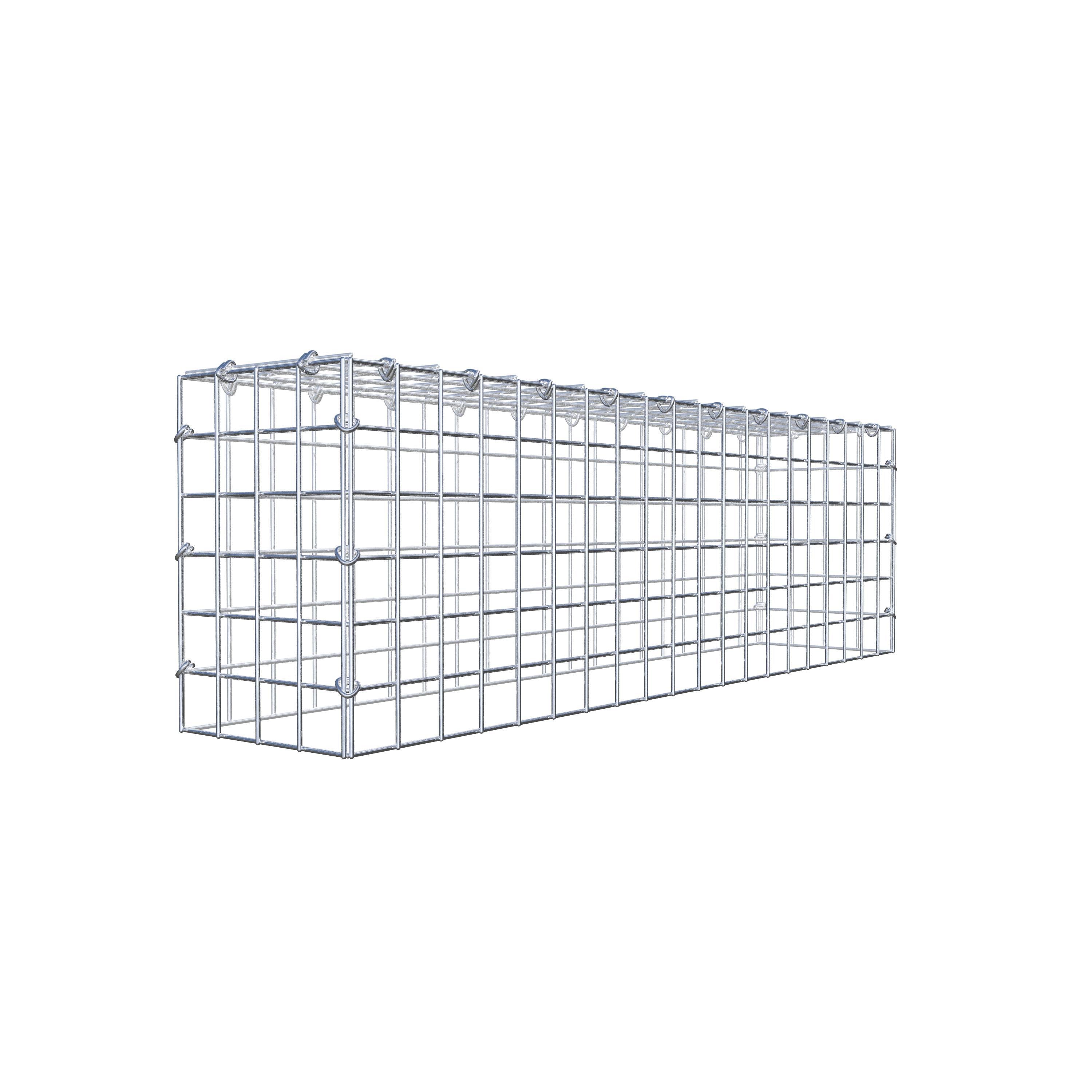 Typ 3 påbyggnadsgabion 100 cm x 30 cm x 20 cm (L x H x D), maskstorlek 5 cm x 5 cm, C-ring