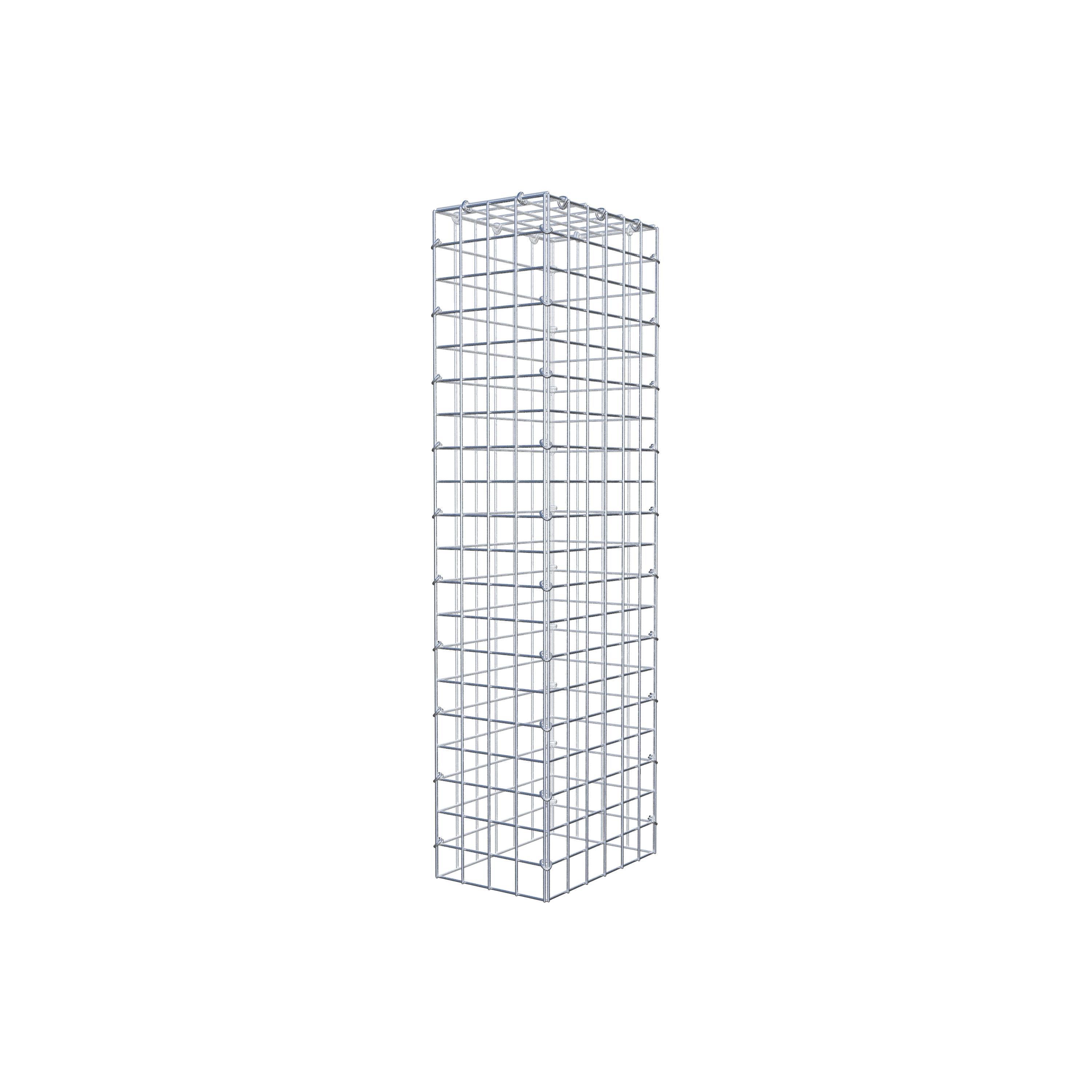 Typ 3 påbyggnadsgabion 100 cm x 30 cm x 20 cm (L x H x D), maskstorlek 5 cm x 5 cm, C-ring