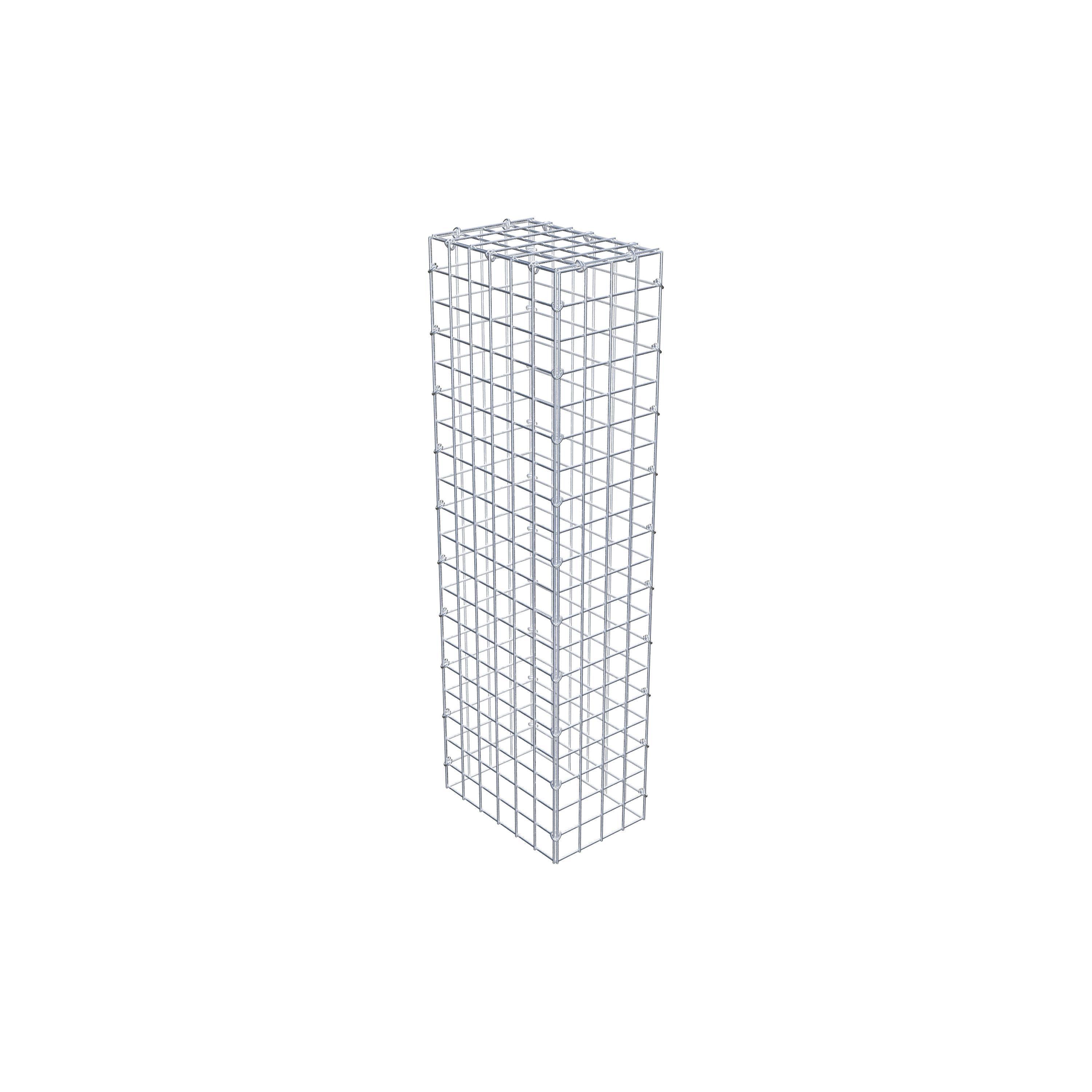 Typ 3 påbyggnadsgabion 100 cm x 30 cm x 20 cm (L x H x D), maskstorlek 5 cm x 5 cm, C-ring