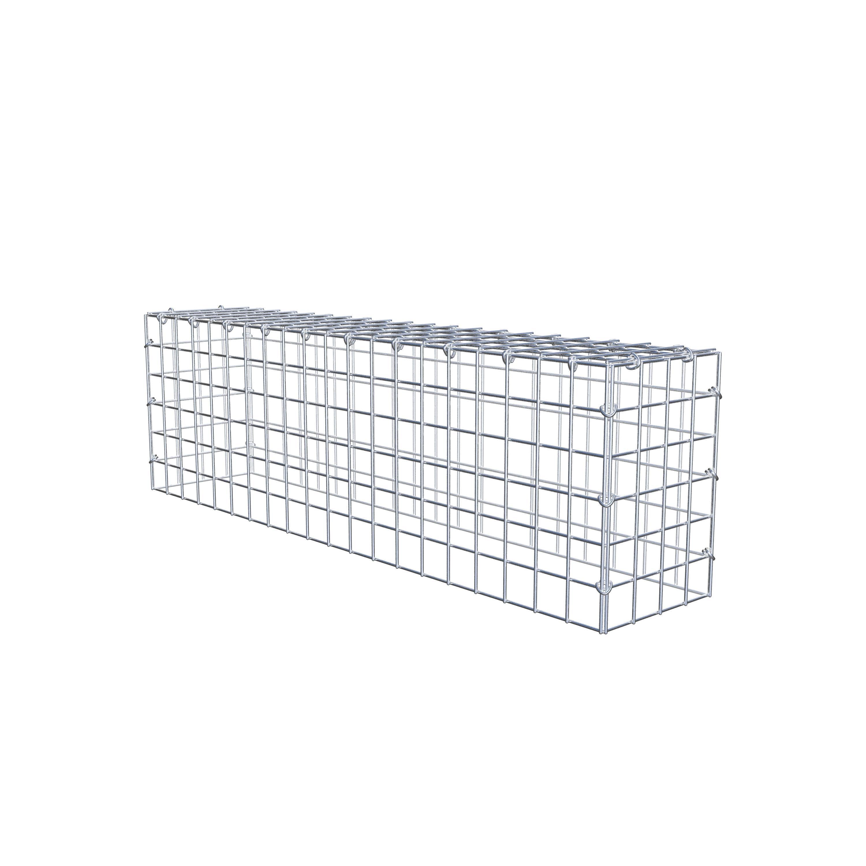 Typ 3 påbyggnadsgabion 100 cm x 30 cm x 20 cm (L x H x D), maskstorlek 5 cm x 5 cm, C-ring