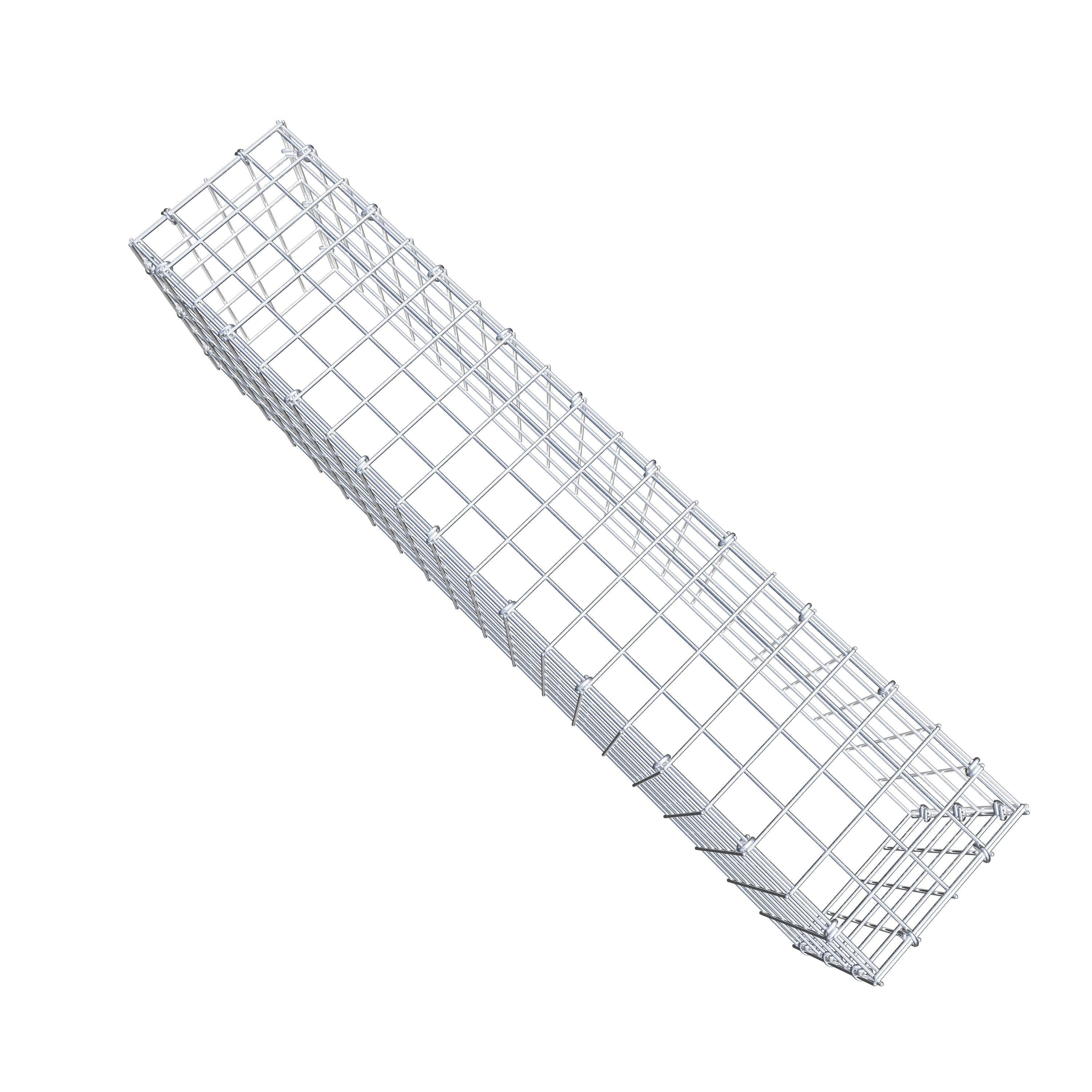 Typ 3 påbyggnadsgabion 100 cm x 30 cm x 20 cm (L x H x D), maskstorlek 5 cm x 5 cm, C-ring