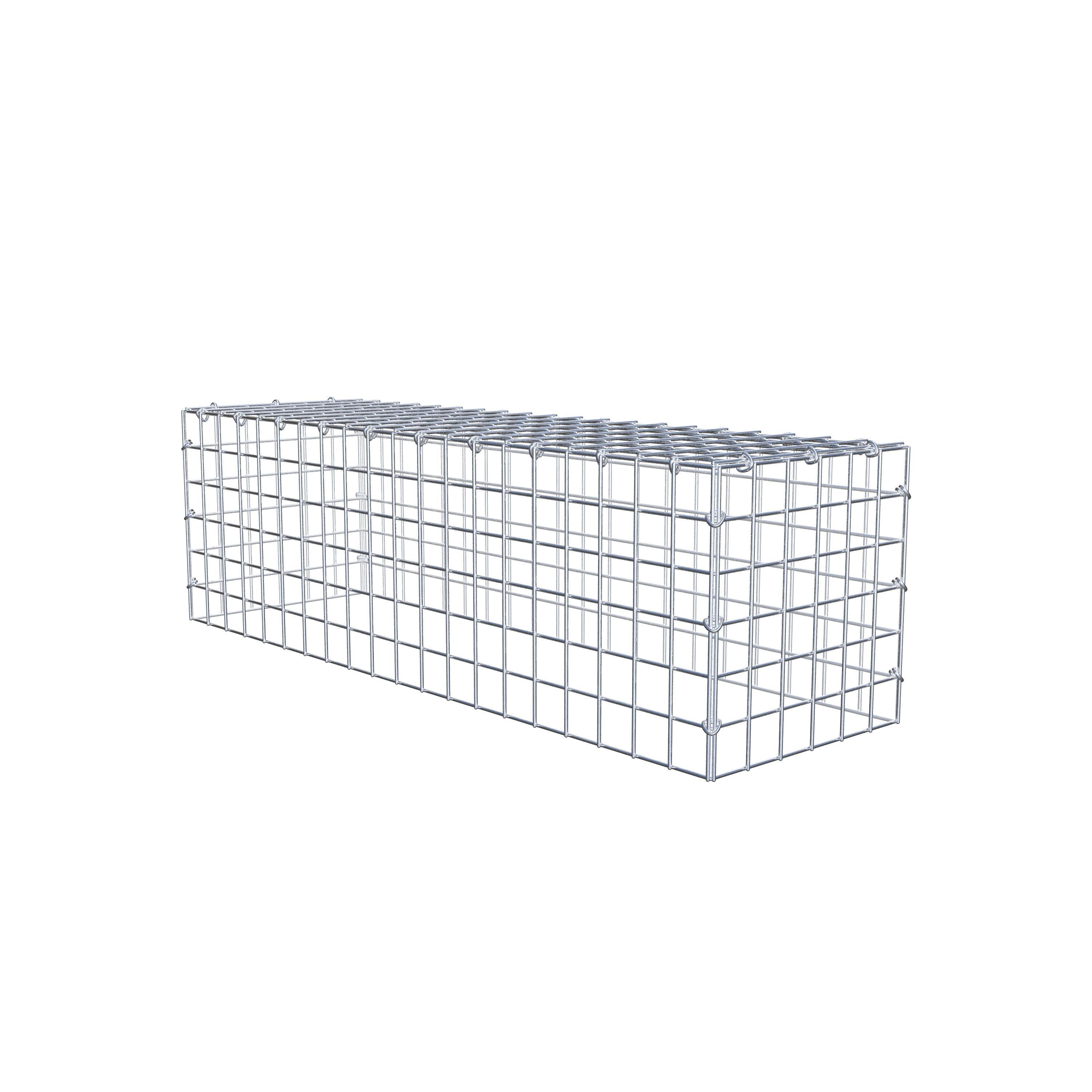 Typ 3 påbyggnadsgabion 100 cm x 30 cm x 30 cm (L x H x D), maskstorlek 5 cm x 5 cm, C-ring