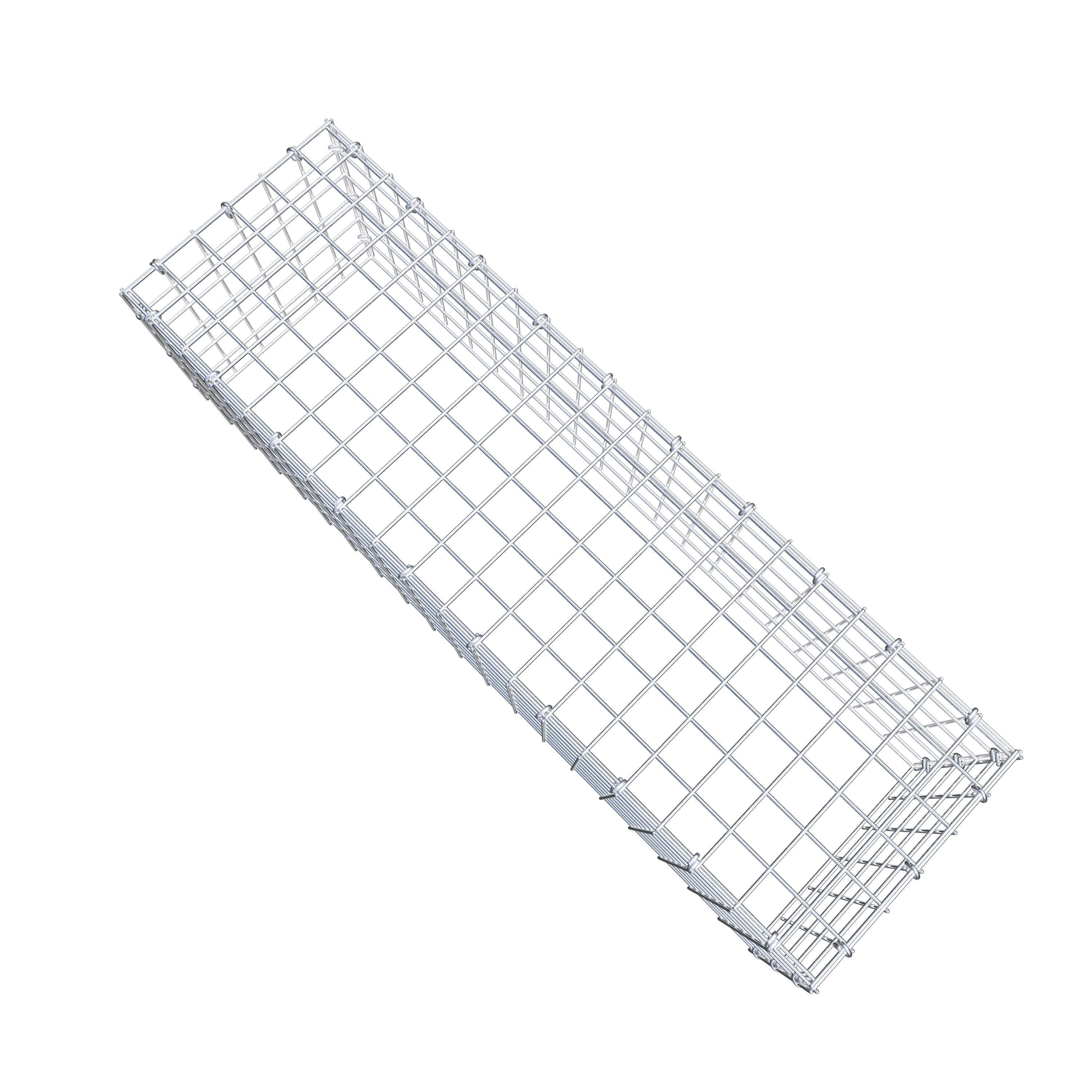 Typ 3 påbyggnadsgabion 100 cm x 30 cm x 30 cm (L x H x D), maskstorlek 5 cm x 5 cm, C-ring