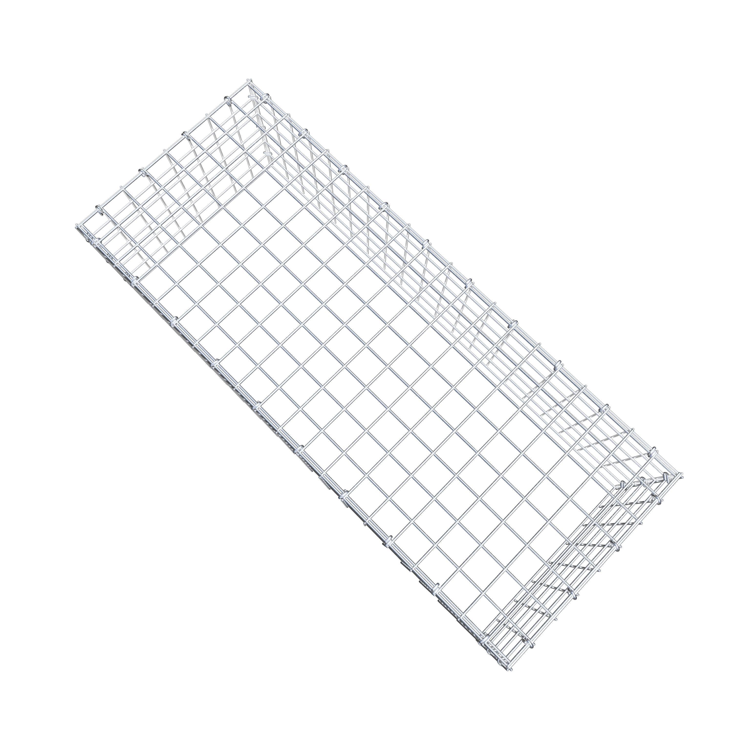 Typ 3 påbyggnadsgabion 100 cm x 30 cm x 40 cm (L x H x D), maskstorlek 5 cm x 5 cm, C-ring