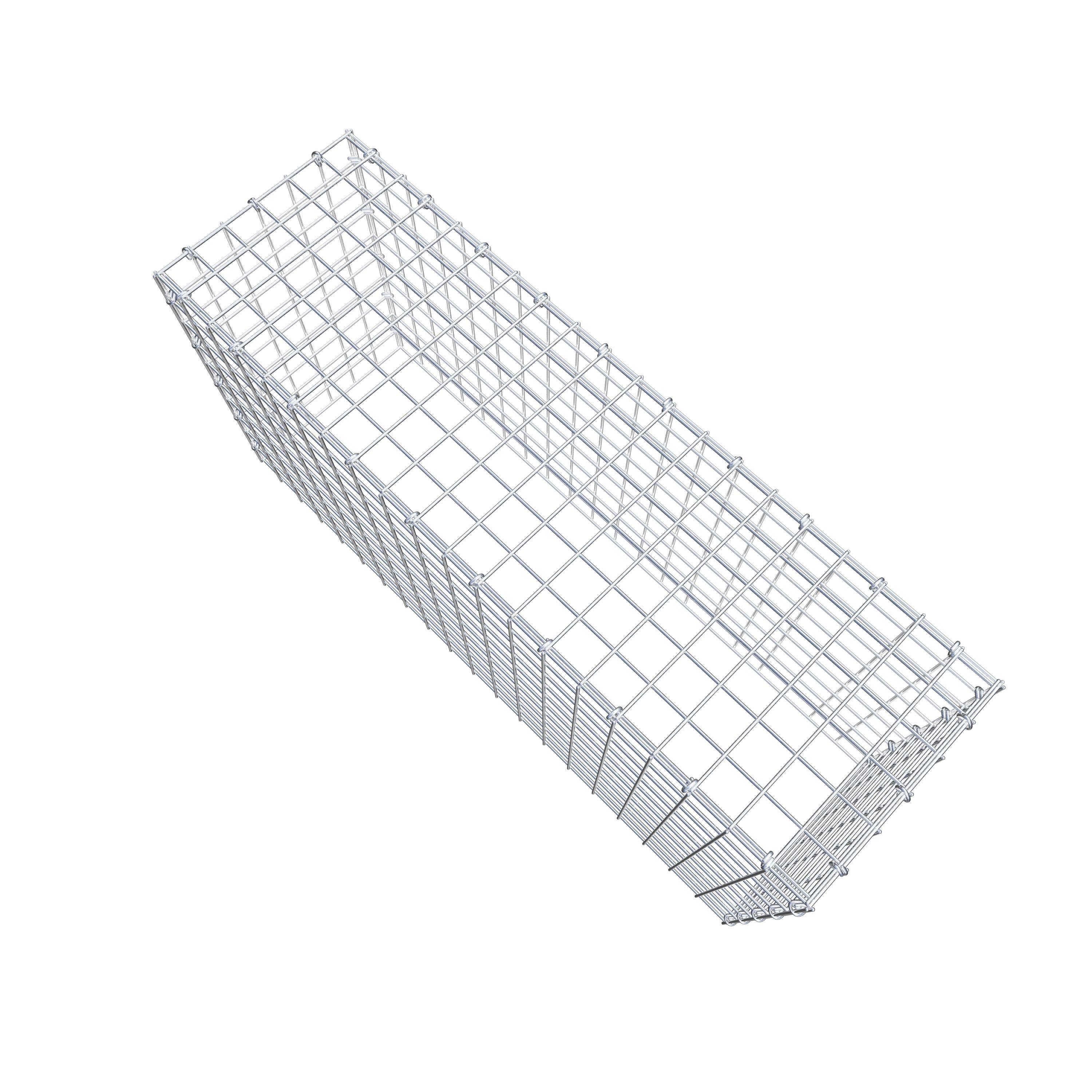 Typ 3 påbyggnadsgabion 100 cm x 50 cm x 30 cm (L x H x D), maskstorlek 5 cm x 5 cm, C-ring