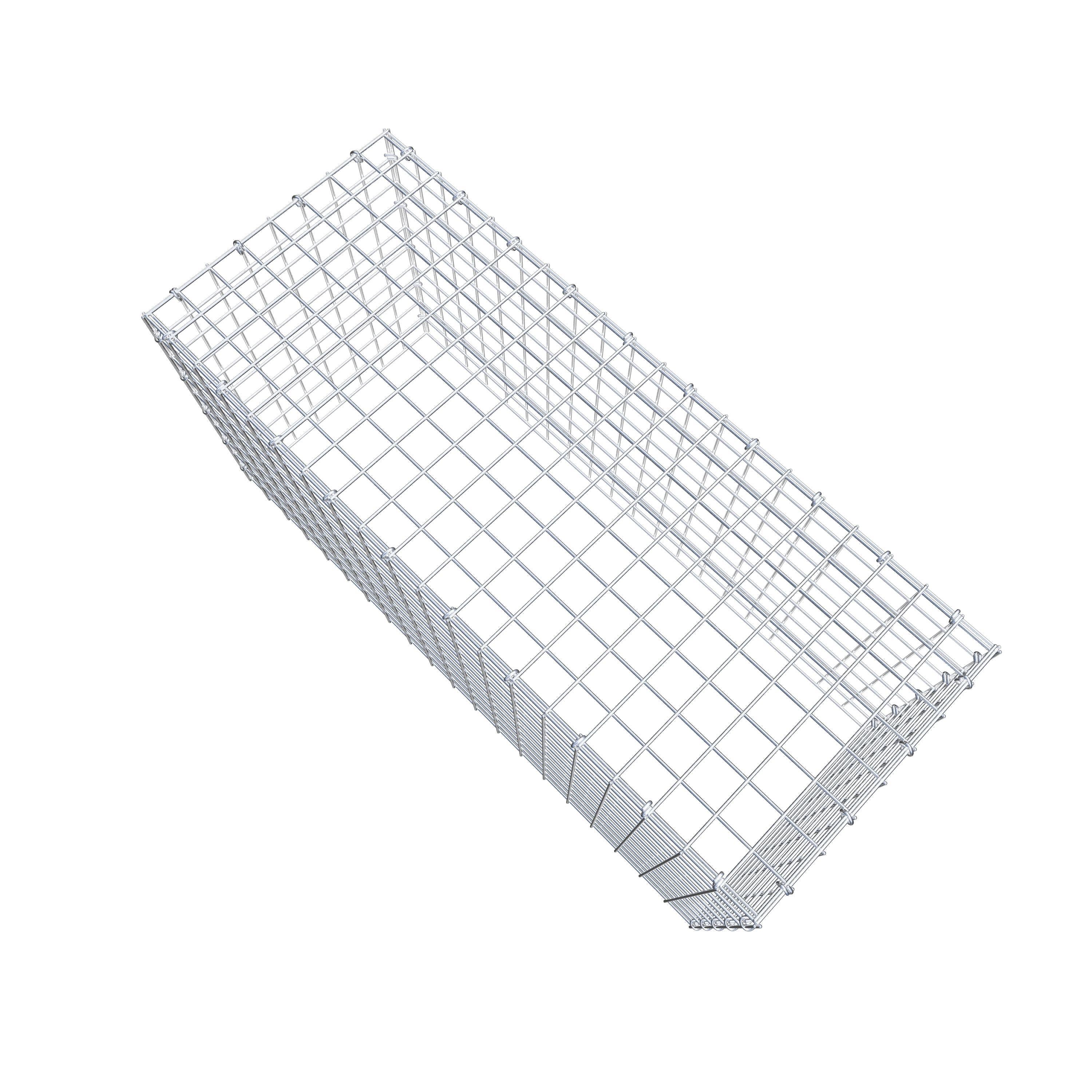 Typ 3 påbyggnadsgabion 100 cm x 50 cm x 40 cm (L x H x D), maskstorlek 5 cm x 5 cm, C-ring