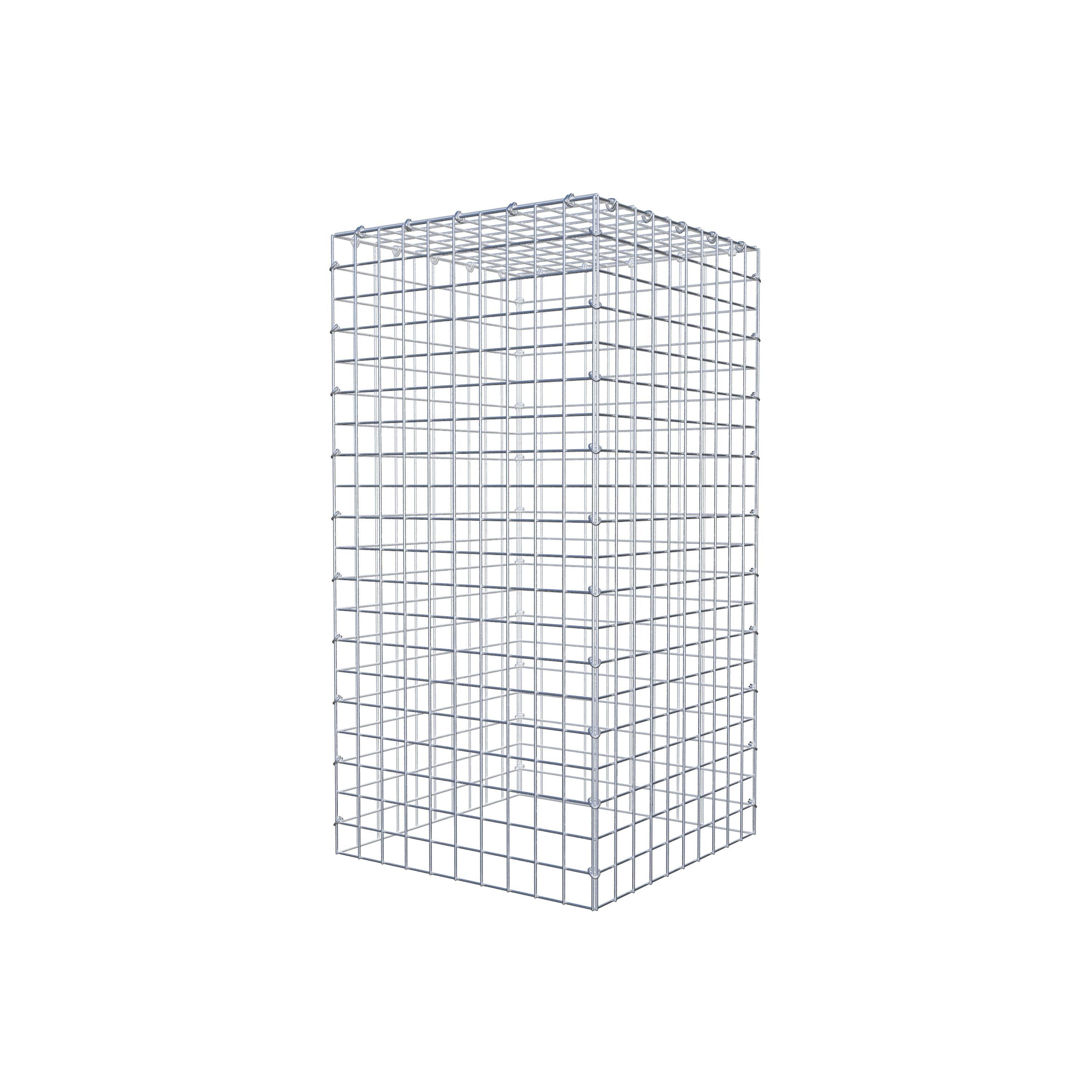 Typ 3 påbyggnadsgabion 100 cm x 50 cm x 50 cm (L x H x D), maskstorlek 5 cm x 5 cm, C-ring